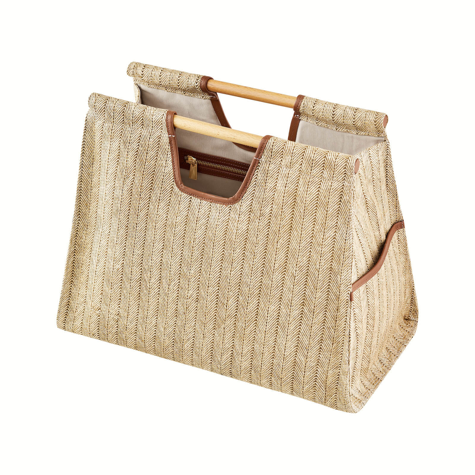 Frida Beach Bag Bej Balıksırtı in Beige made by Maven Bag