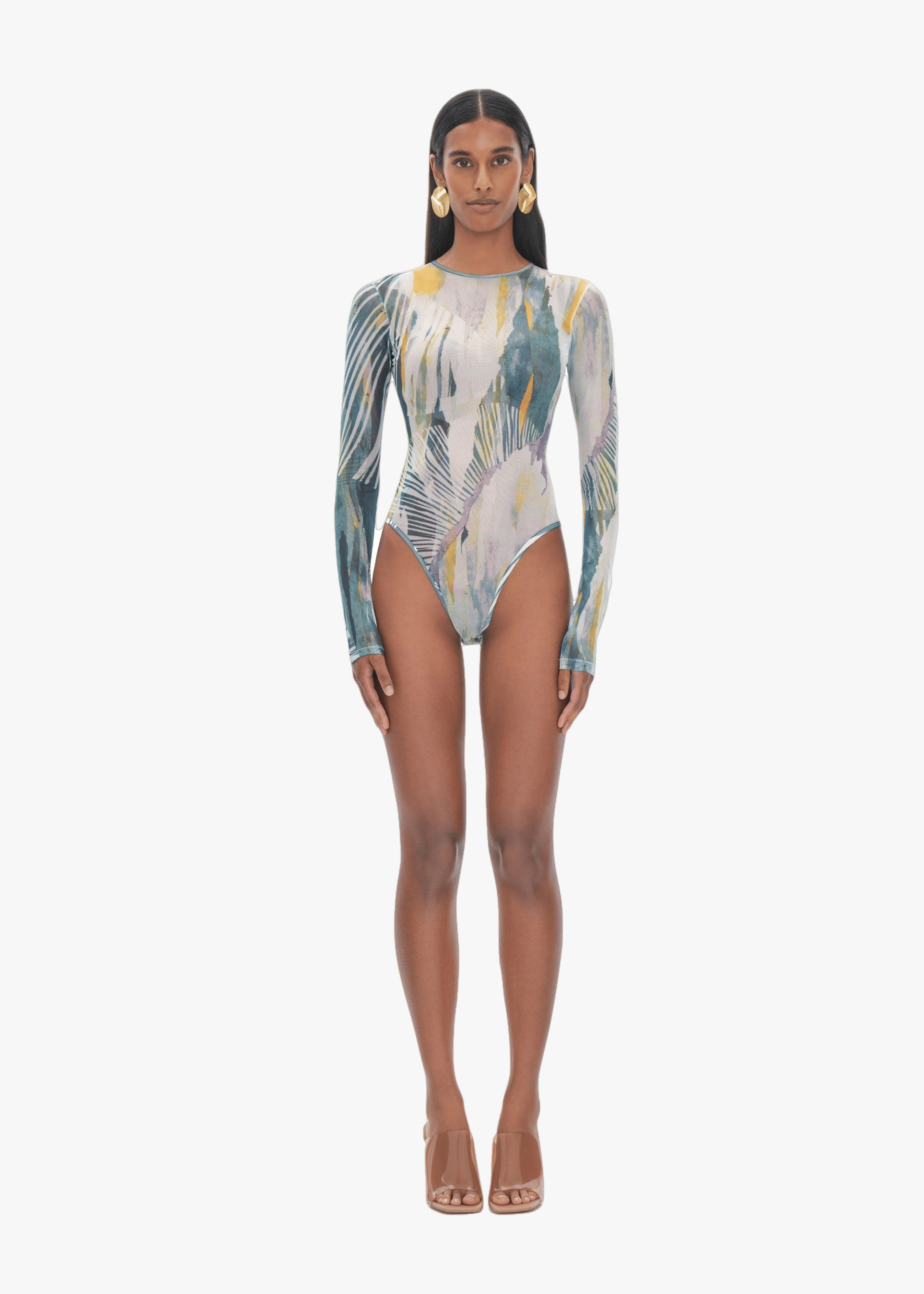 ELLE ABSTRACT BARK MESH BODYSUIT made by Andrea Iyamah