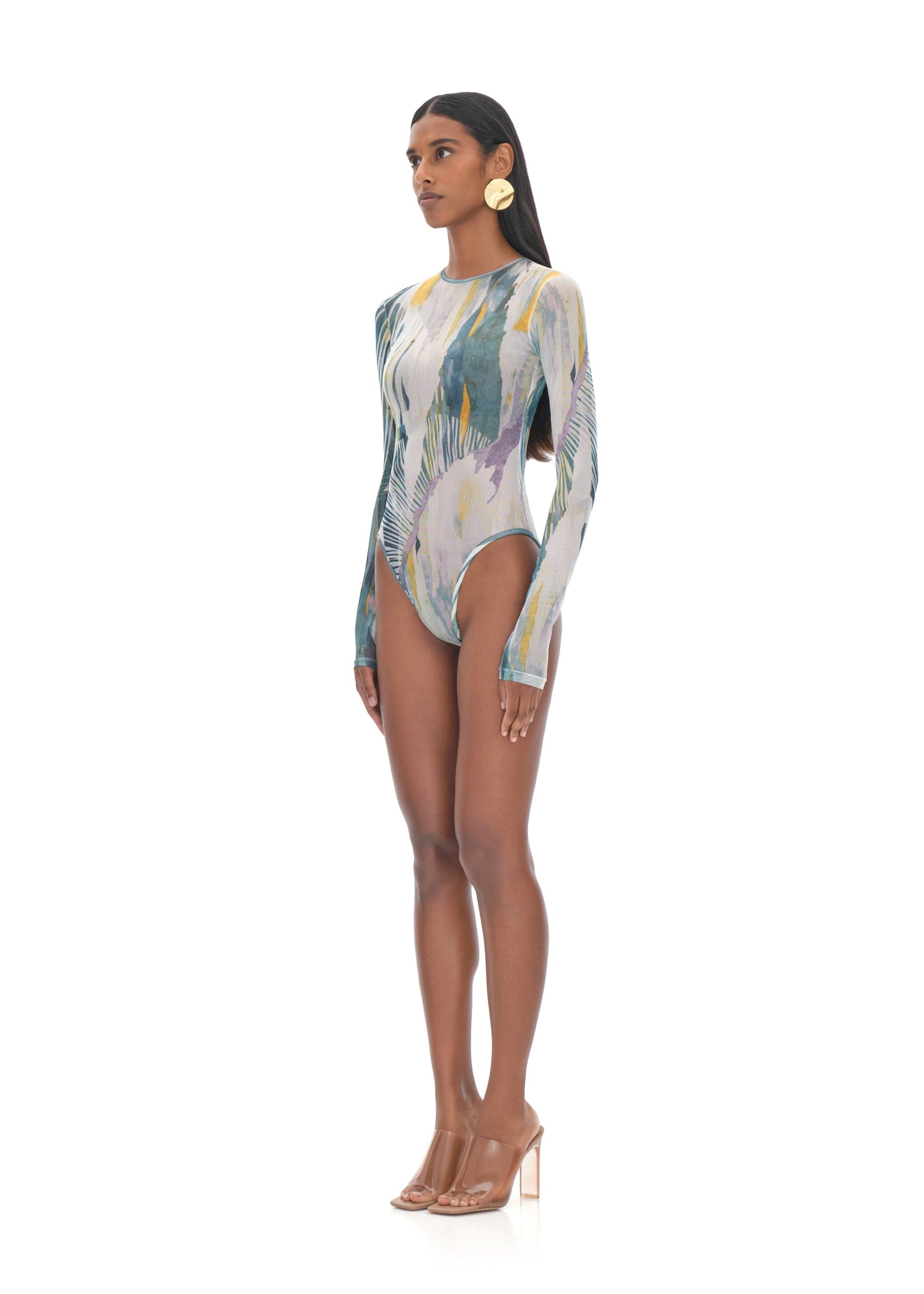 ELLE ABSTRACT BARK MESH BODYSUIT made by Andrea Iyamah