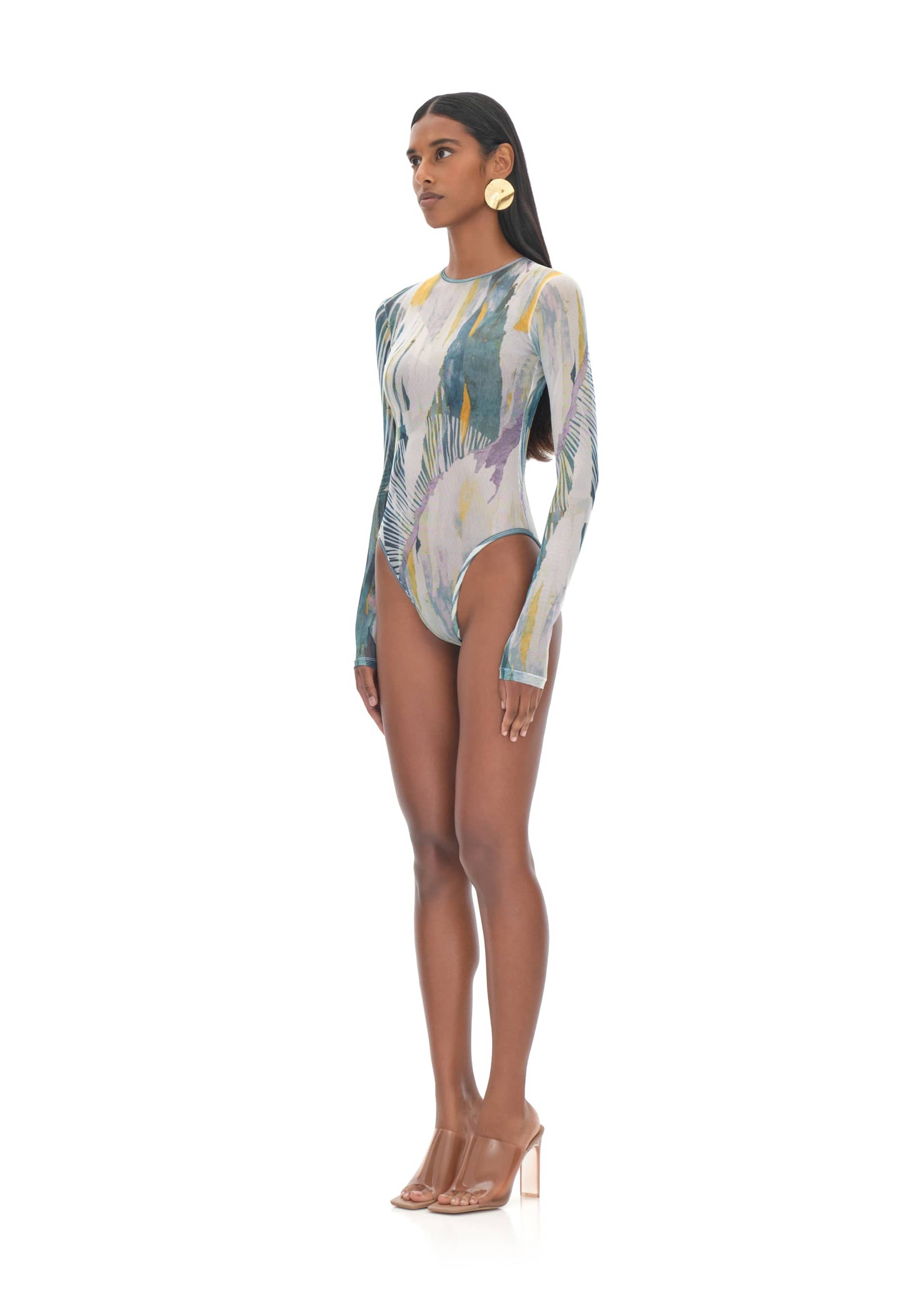 ELLE ABSTRACT BARK MESH BODYSUIT made by Andrea Iyamah