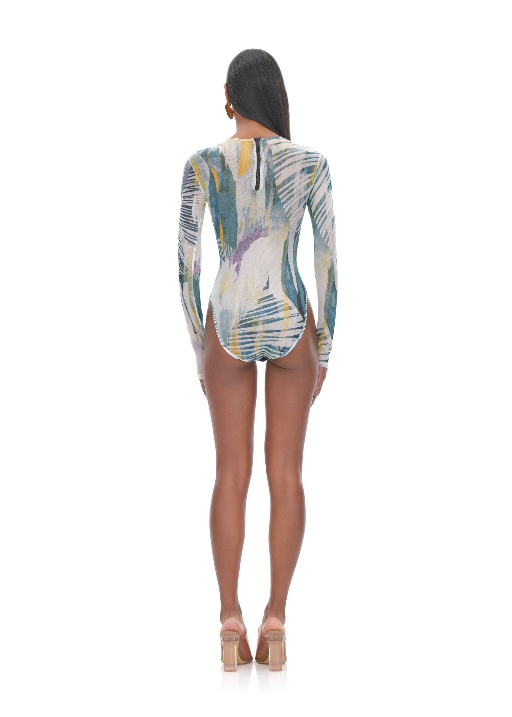 ELLE ABSTRACT BARK MESH BODYSUIT made by Andrea Iyamah