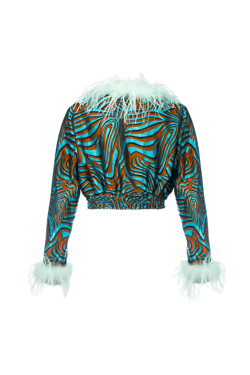 Mint Marilyn Jacket With Feathers made by ANDREEVA