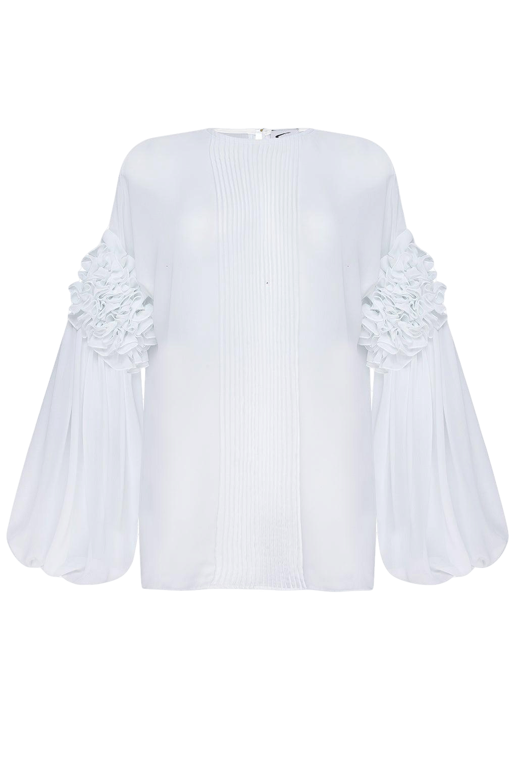 White Ruffled Blouse made by Guranda