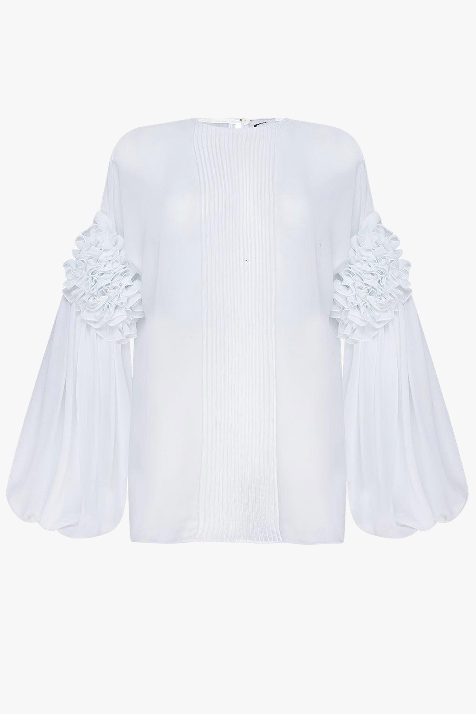 White Ruffled Blouse made by Guranda