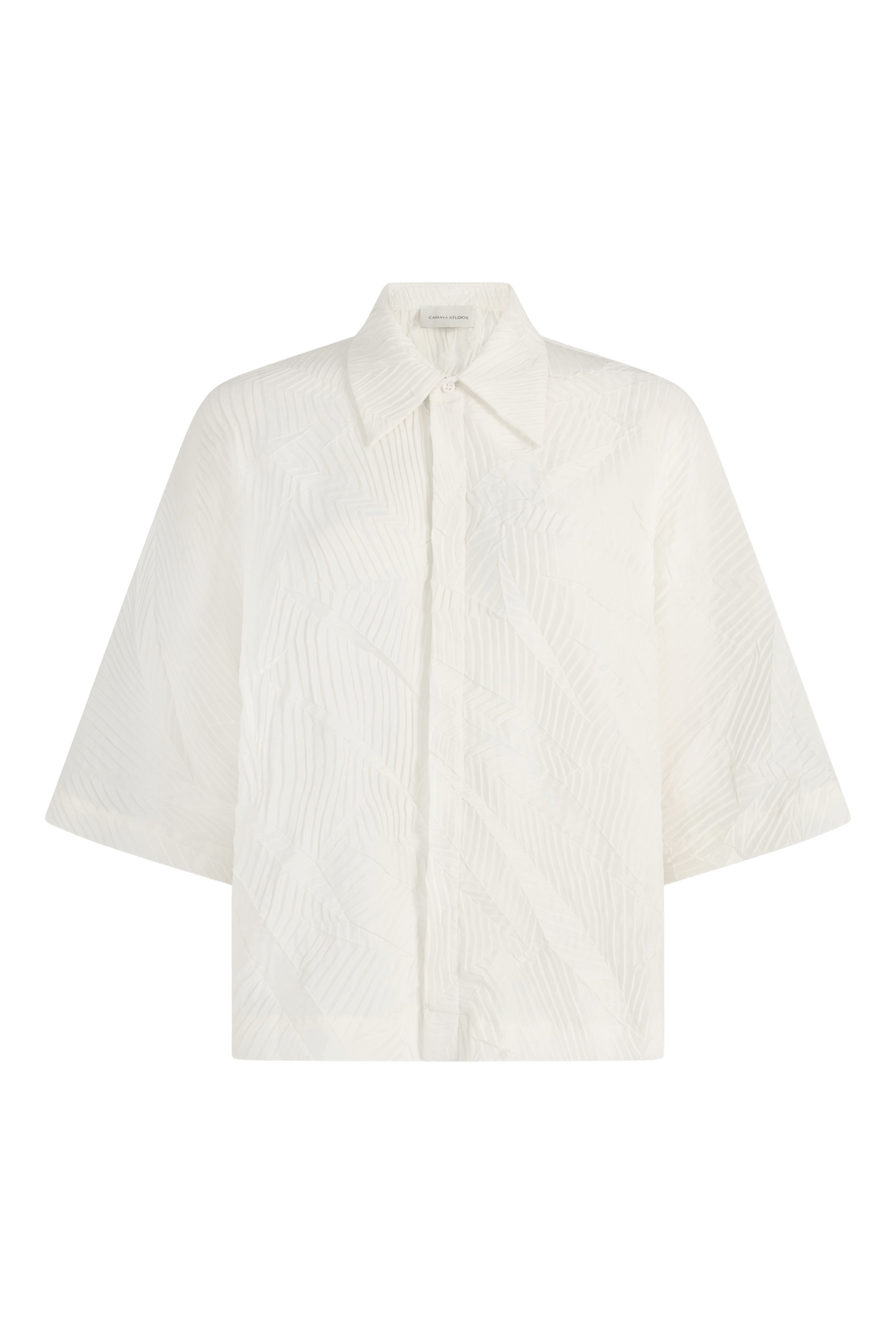 Origami Short-Sleeved  Cropped Shirt - Ivory made by CAHAYA STUDIOS