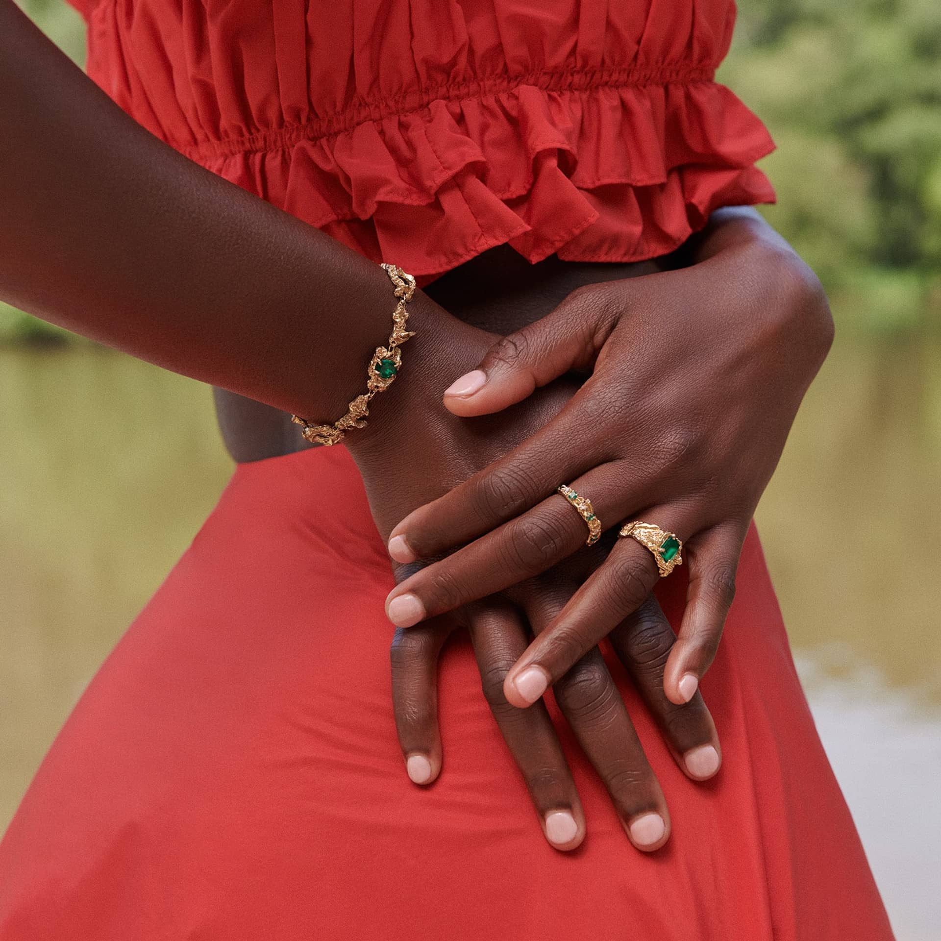 Shimeji Emerald Ring made by Loveness Lee