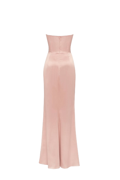 Fancy satin misty rose maxi dress, Garden of Eden made by Milla