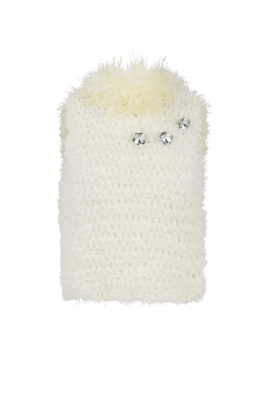 White Handmade Knit Top in White made by ANDREEVA