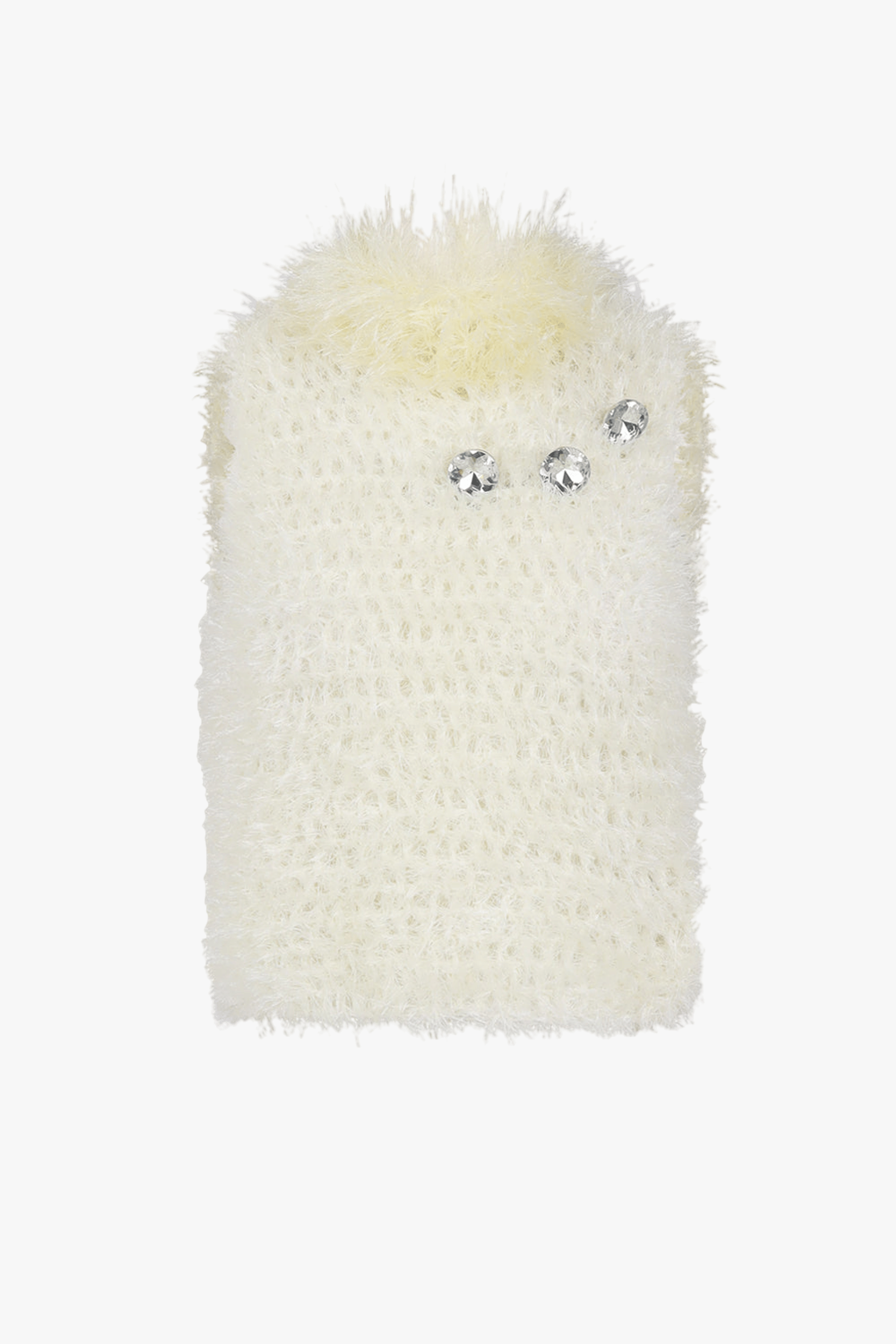 White Handmade Knit Top in White made by ANDREEVA