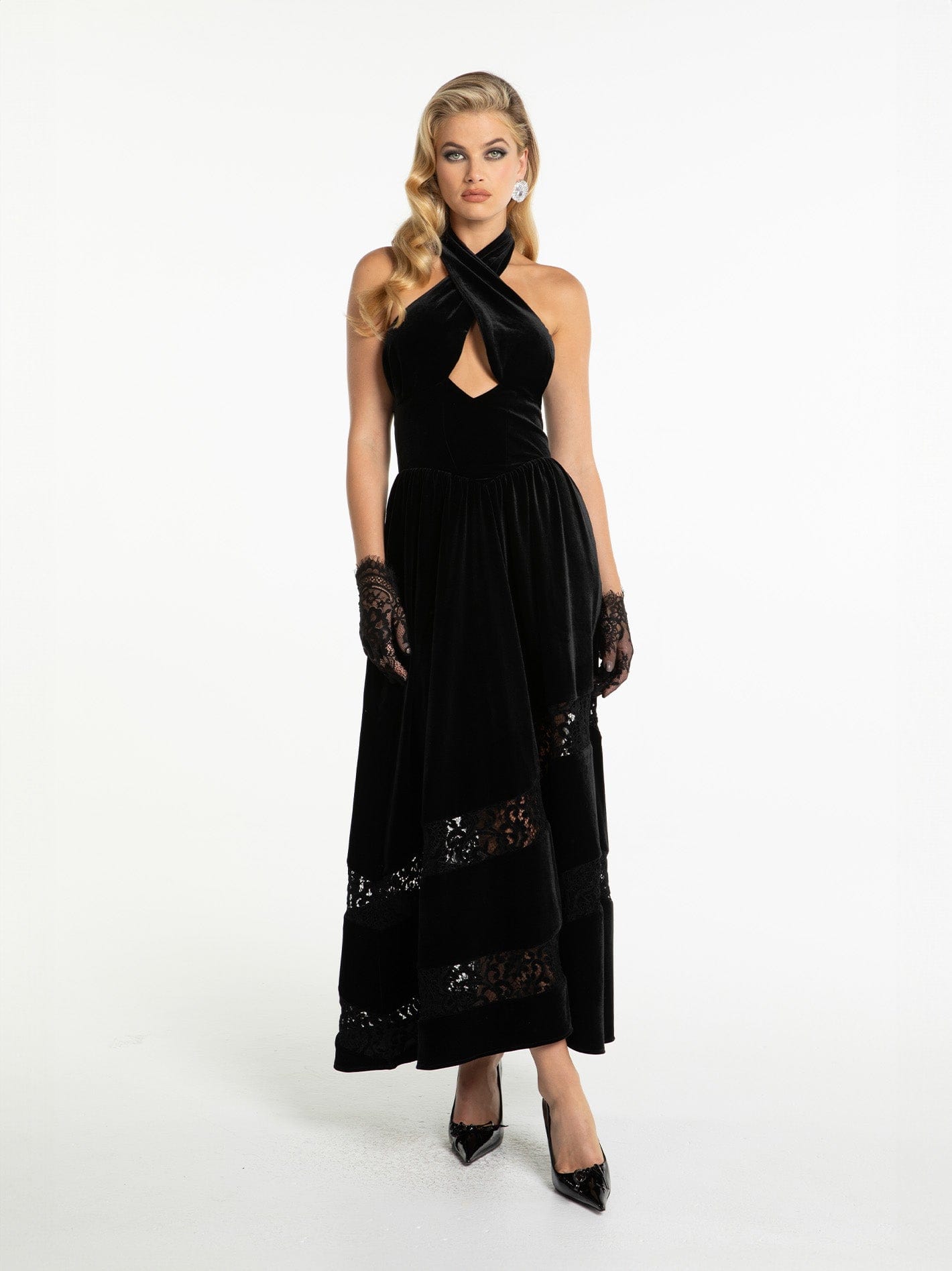 Maxine Velvet Dress (Black) made by Nana Jacqueline
