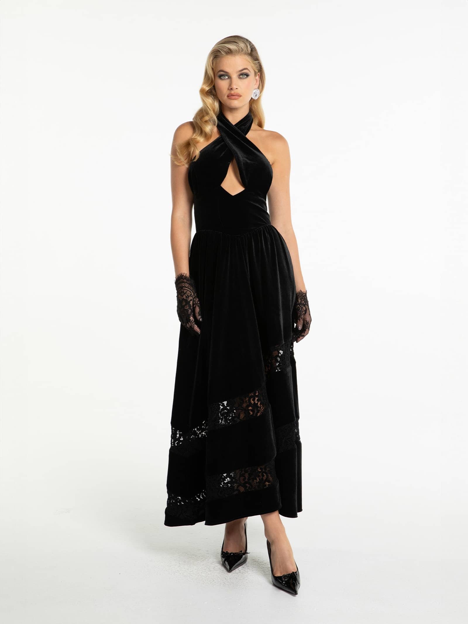 Maxine Velvet Dress (Black) made by Nana Jacqueline