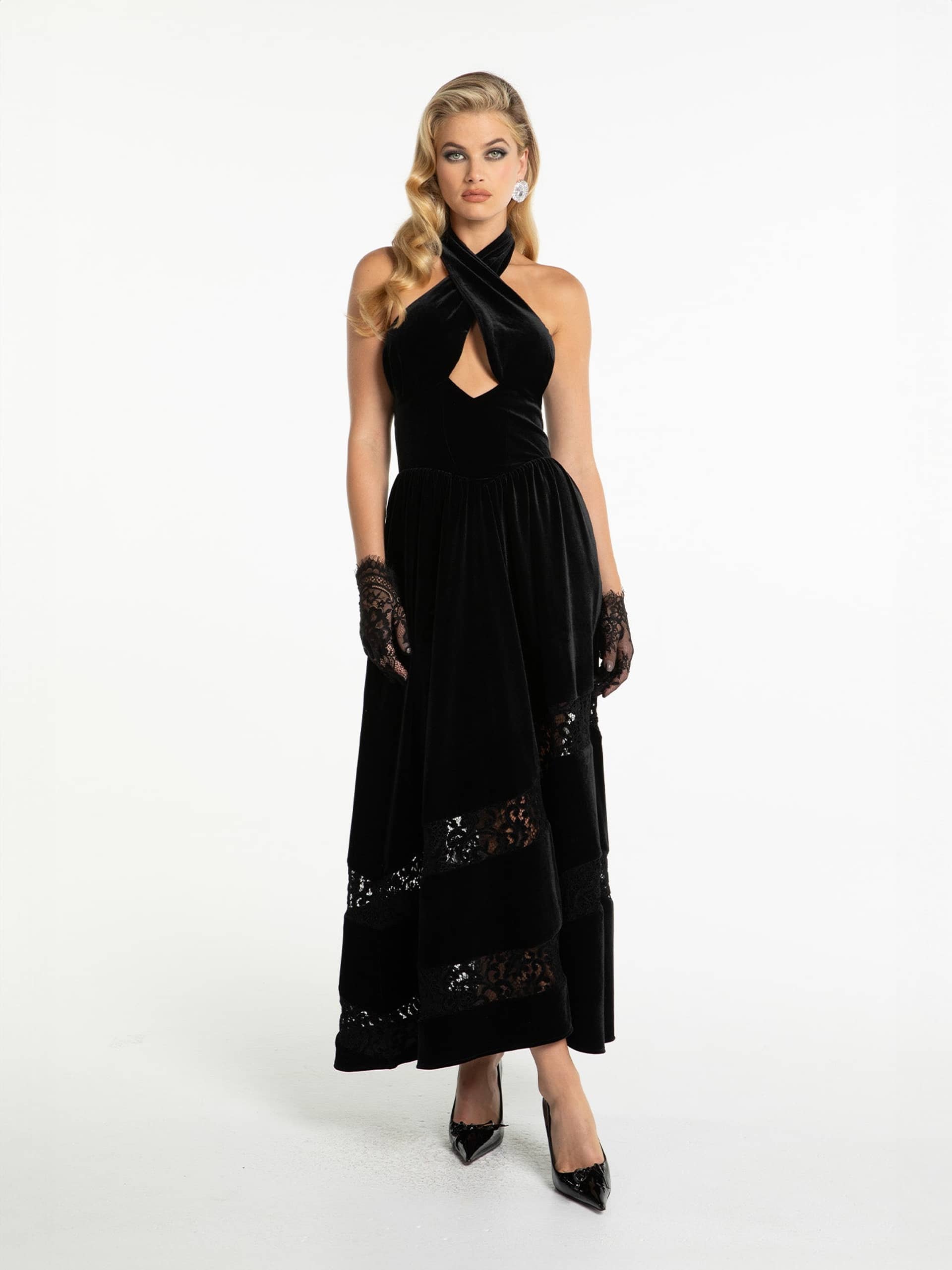 Maxine Velvet Dress (Black) made by Nana Jacqueline