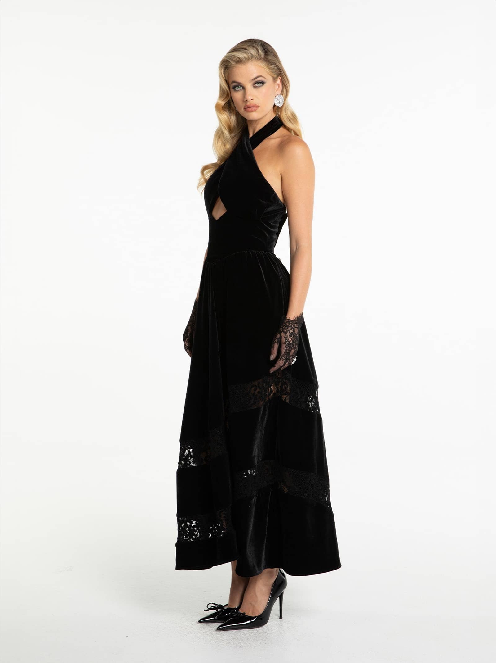 Maxine Velvet Dress (Black) made by Nana Jacqueline