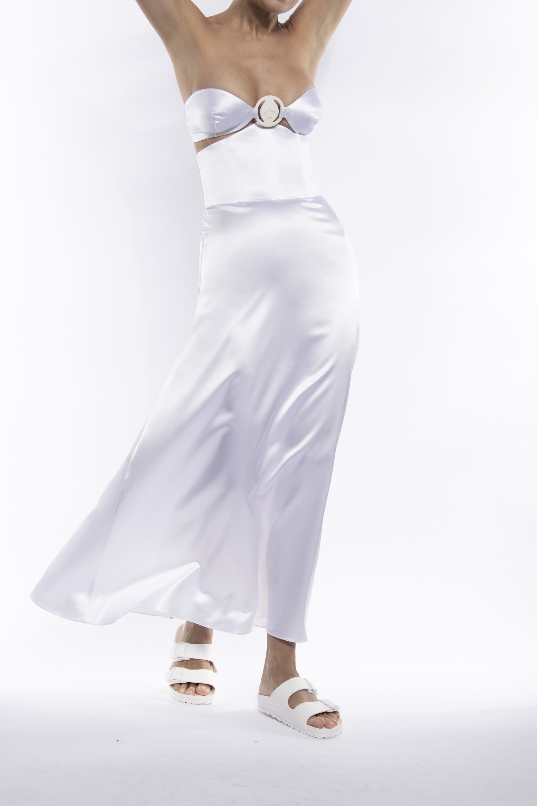 Endless Summer Silk Skirt in White made by Vestiaire d'un Oiseau Libre