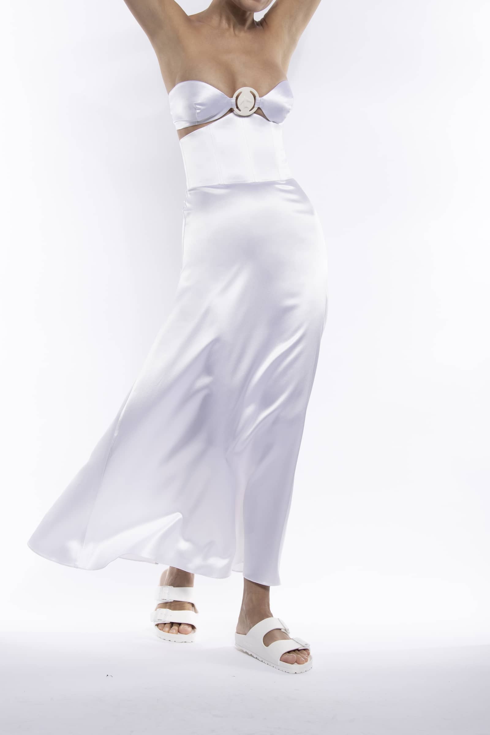 Endless Summer Silk Skirt in White made by Vestiaire d'un Oiseau Libre