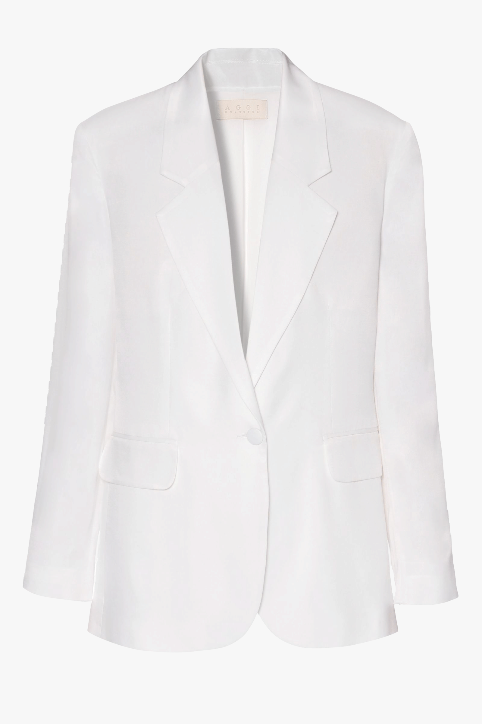 Blazer Bellamy Satin Bright White in White made by HALEWSKI