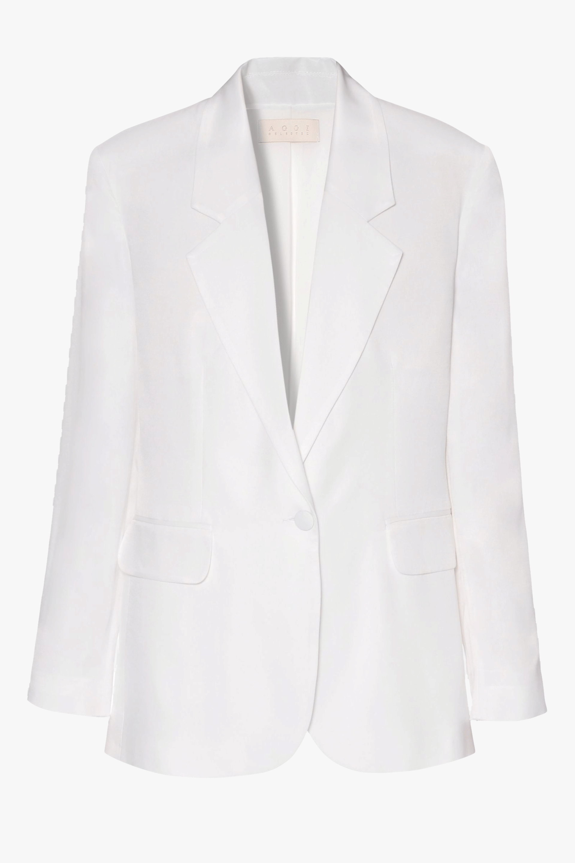 Blazer Bellamy Satin Bright White in White made by HALEWSKI
