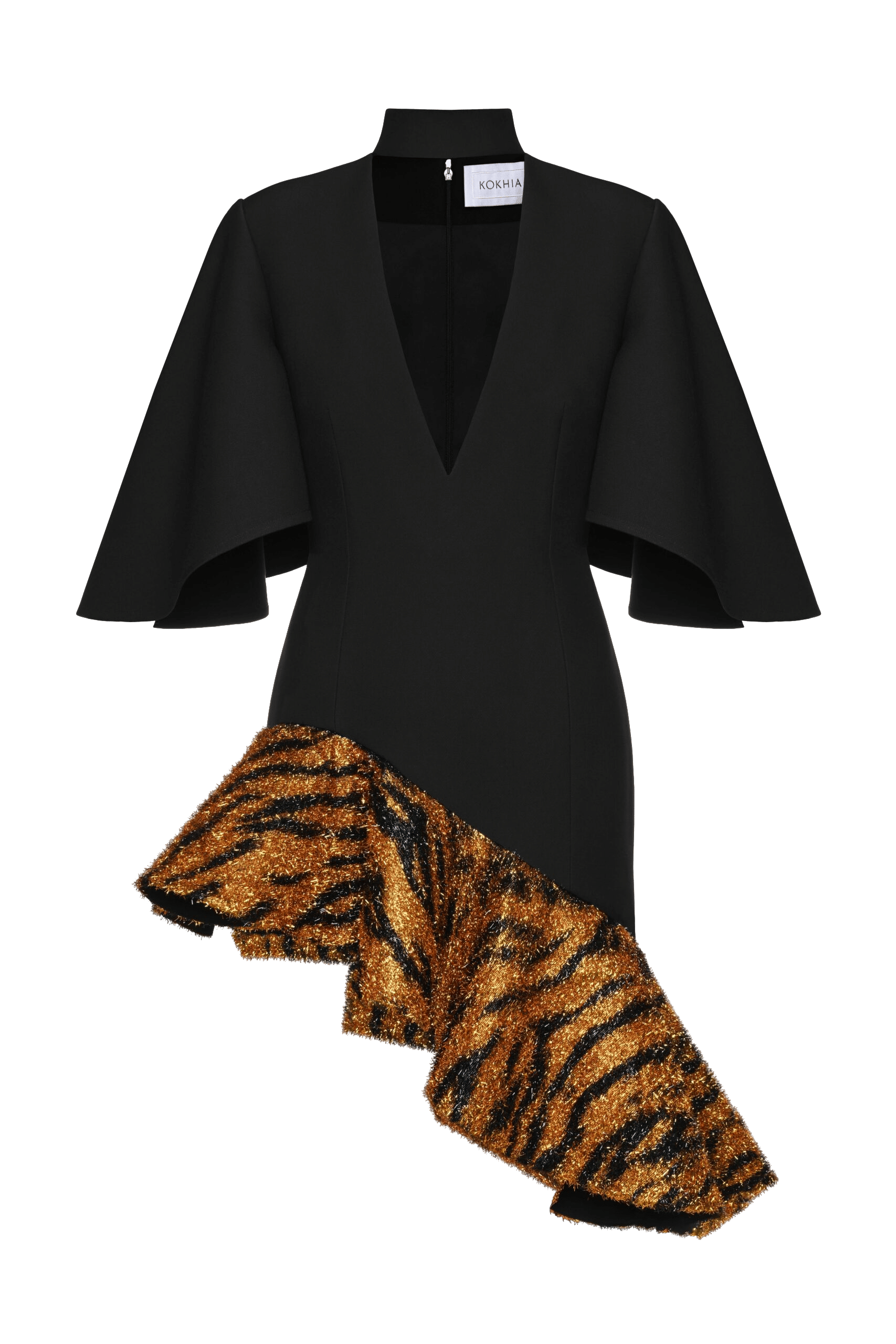 Metallic trim mini dress made by Maria Kokhia