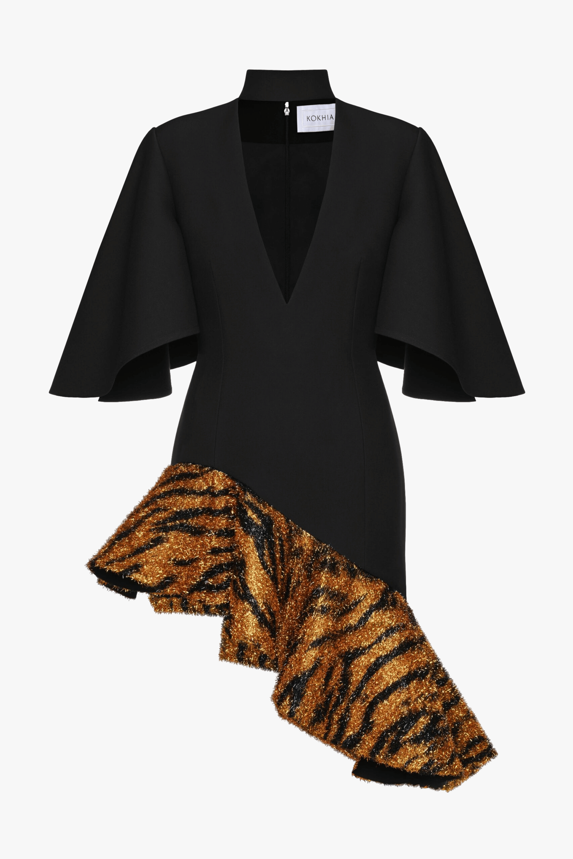 Metallic trim mini dress made by Maria Kokhia