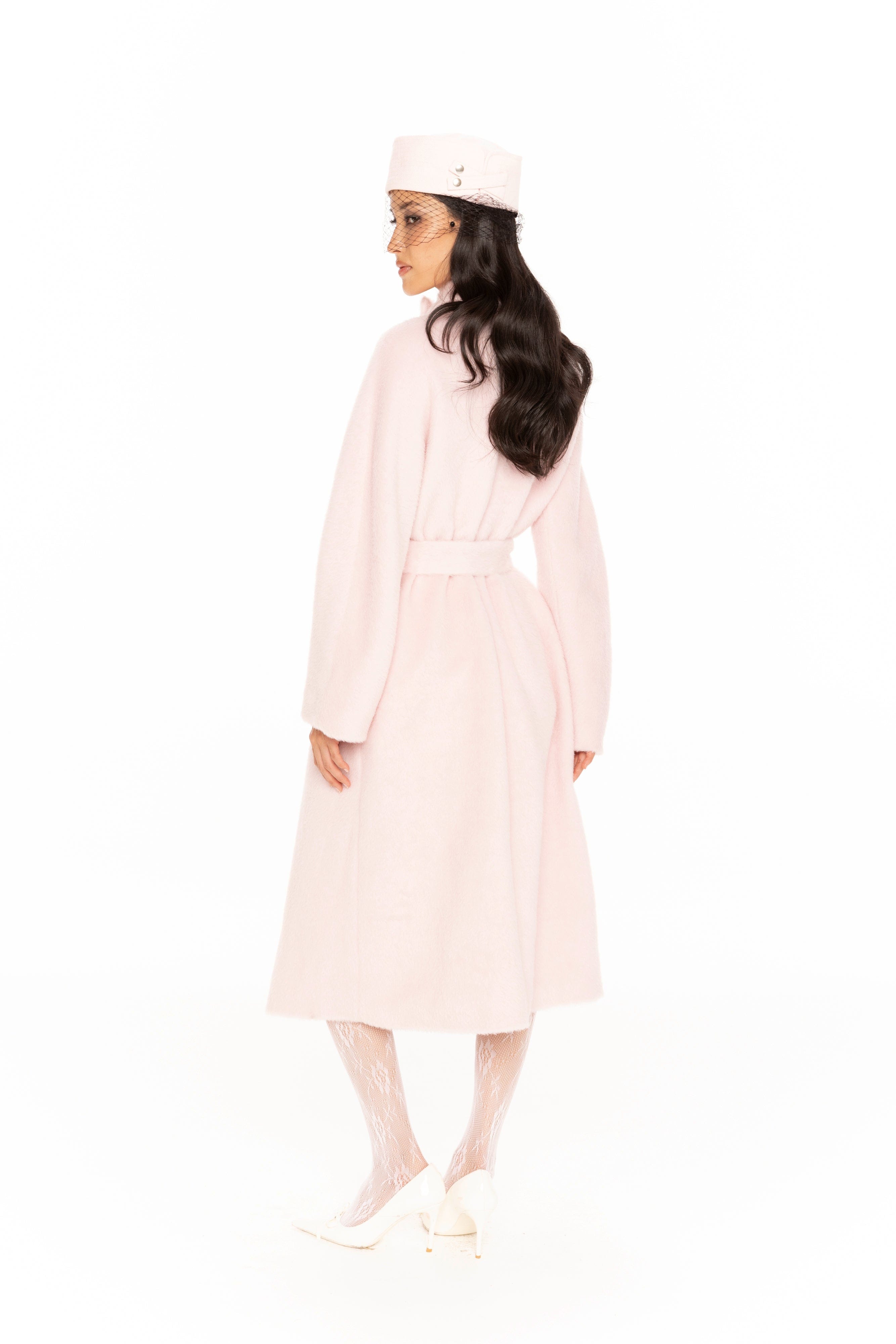 Audrey Long Coat (Pink) made by Nana Jacqueline