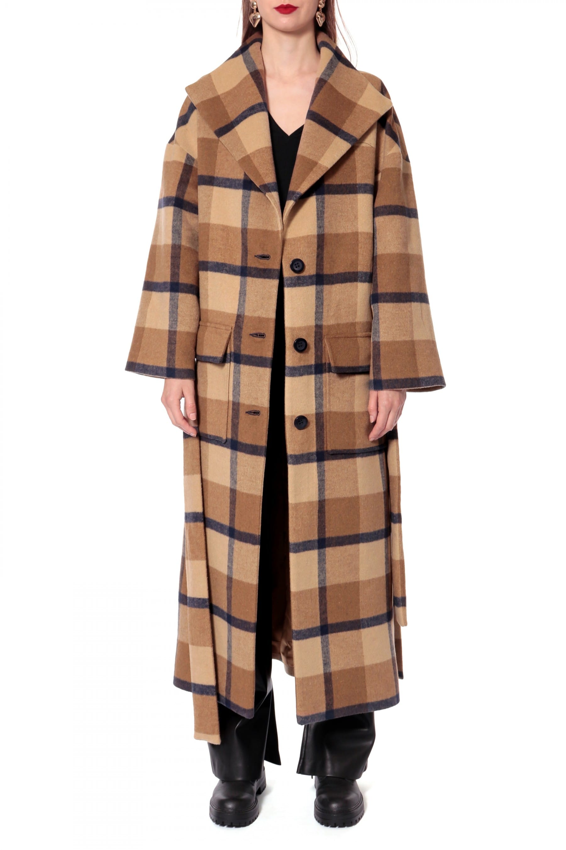 Coat Alison Cafe Au Lait in Brown made by HALEWSKI