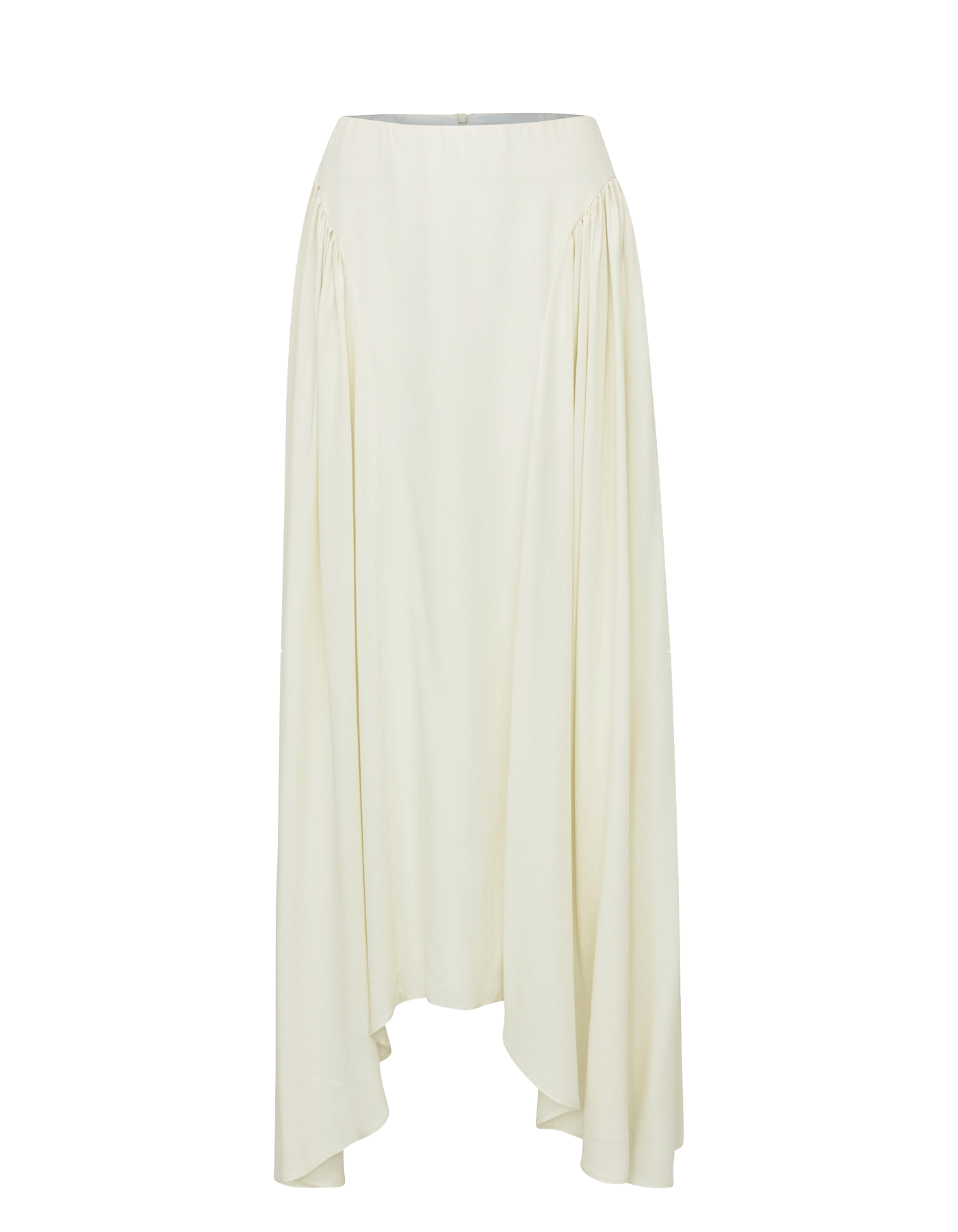 YSABELL Cream Pleated Midi Skirt made by MAET