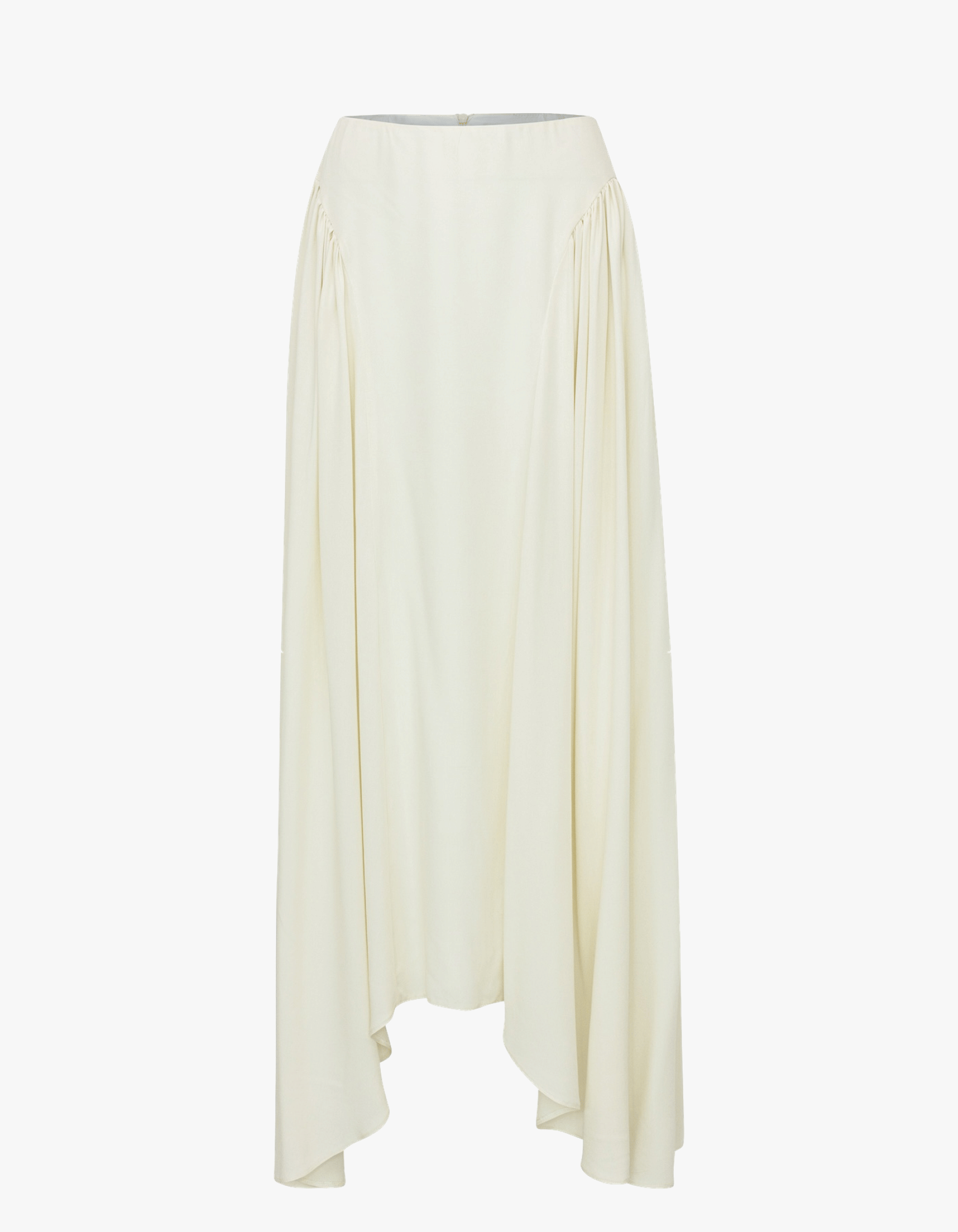 YSABELL Cream Pleated Midi Skirt made by MAET