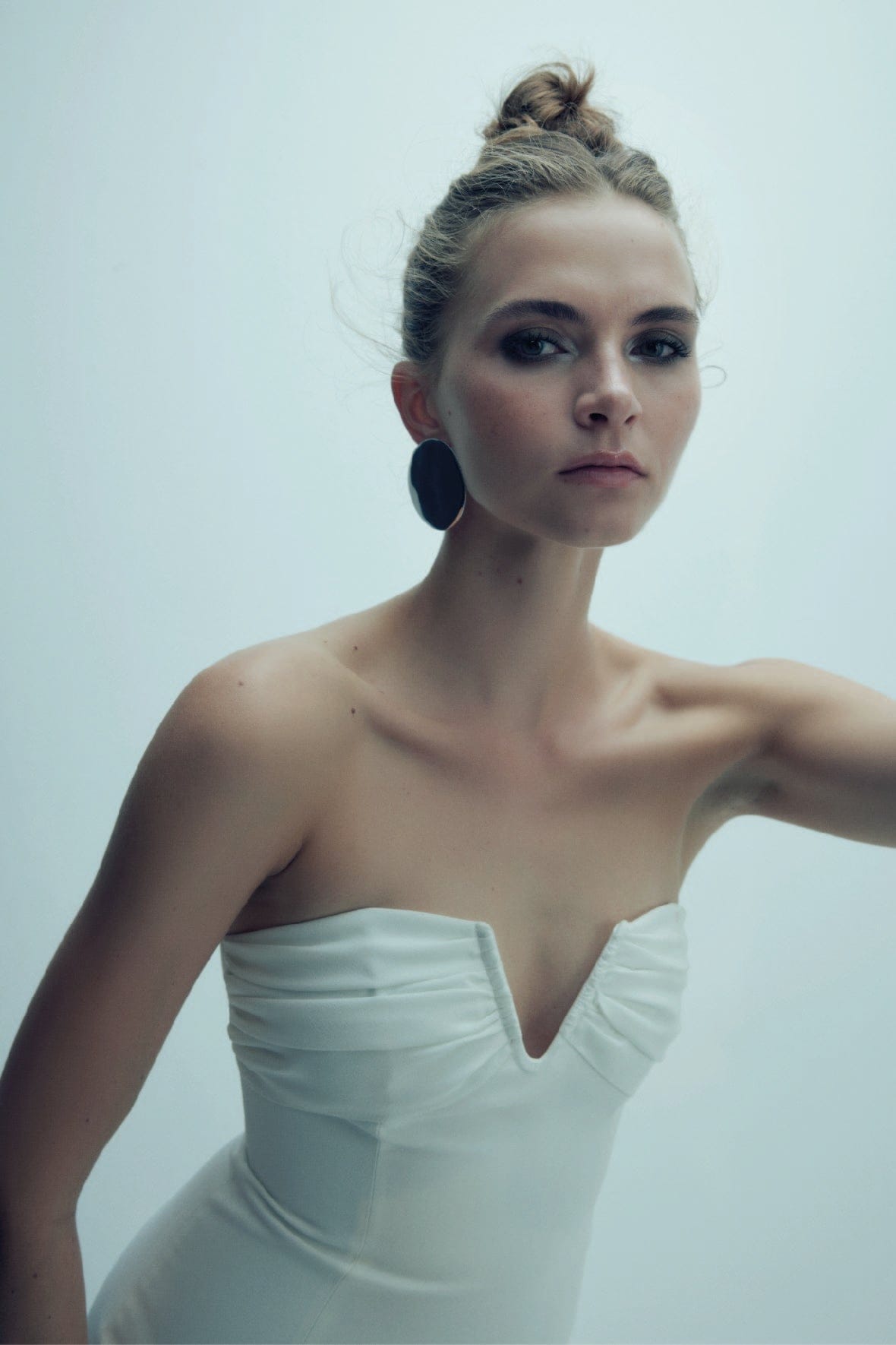 Miora Crepe Midi Dress in Vanilla Ice made by Nazli Ceren