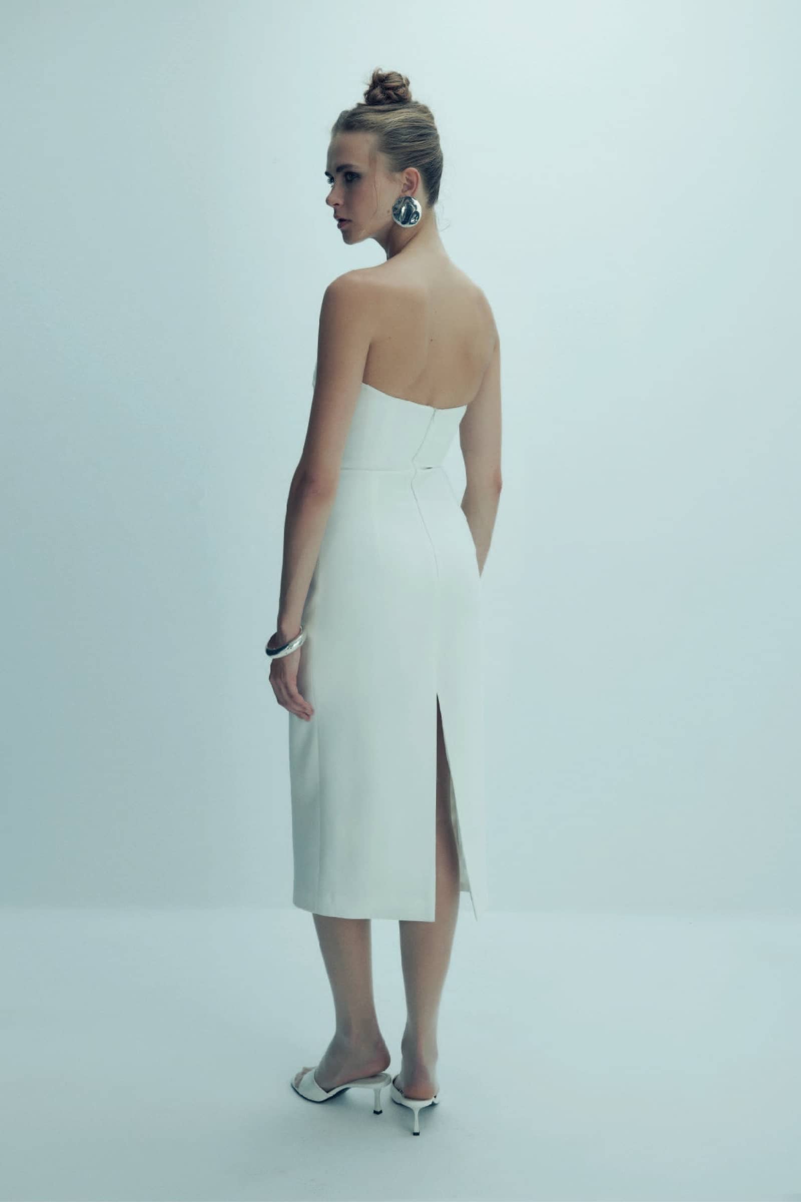 Miora Crepe Midi Dress in Vanilla Ice made by Nazli Ceren