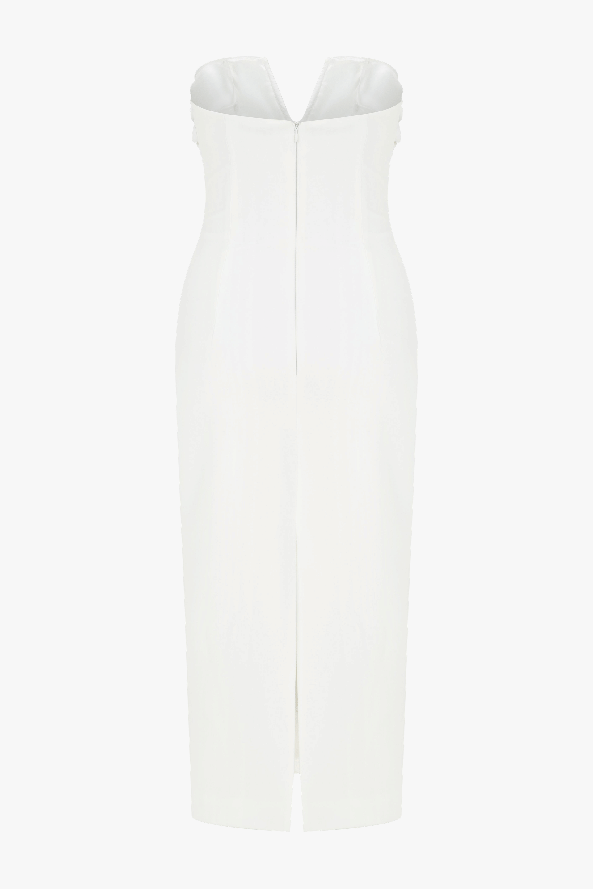 Miora Crepe Midi Dress in Vanilla Ice made by Nazli Ceren