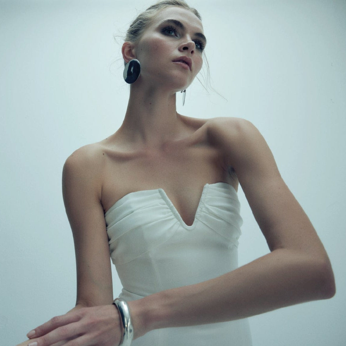 Miora Crepe Midi Dress in Vanilla Ice made by Nazli Ceren