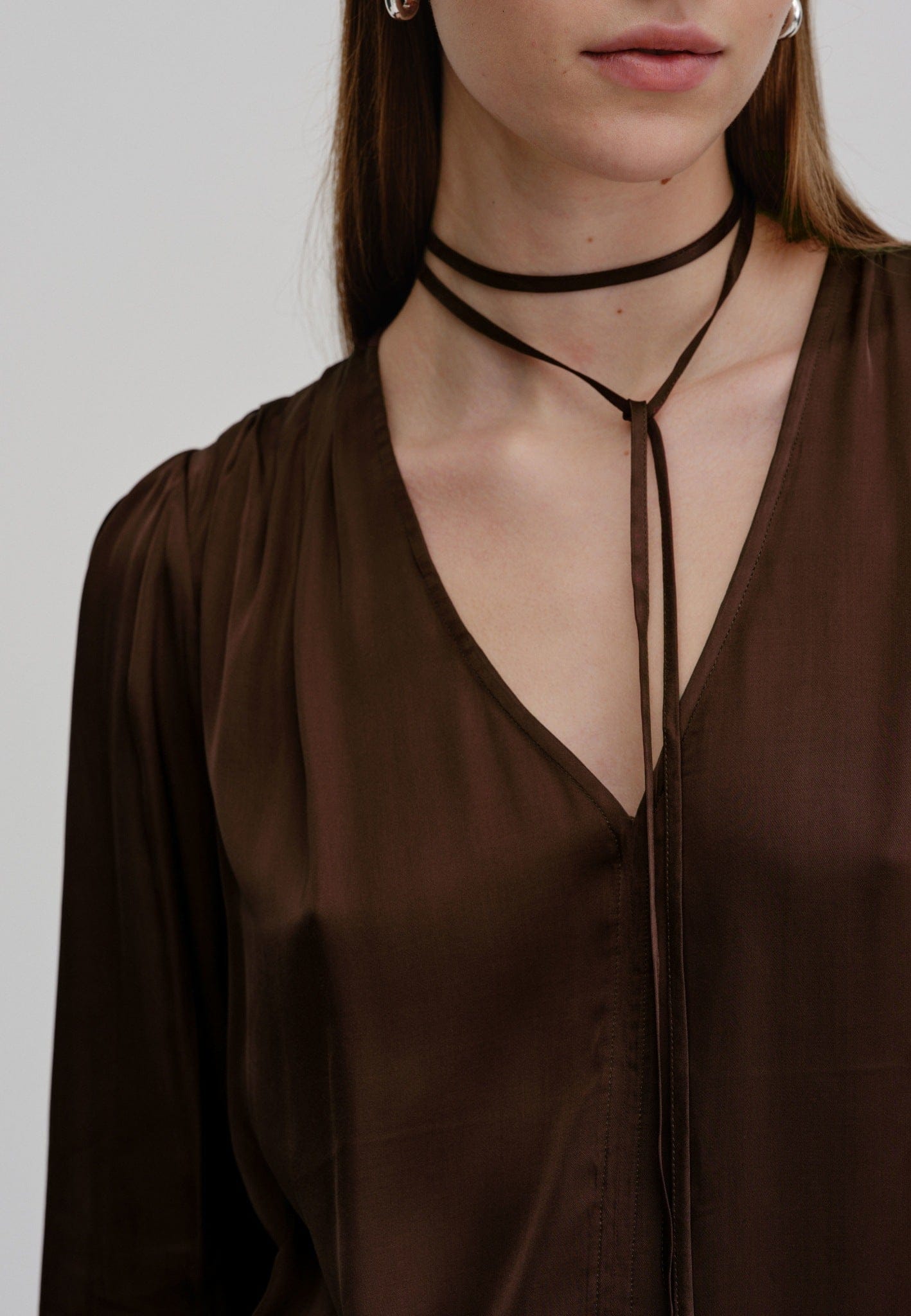 Sky Blouse - Dark Chocolate in Brown made by HERSKIND