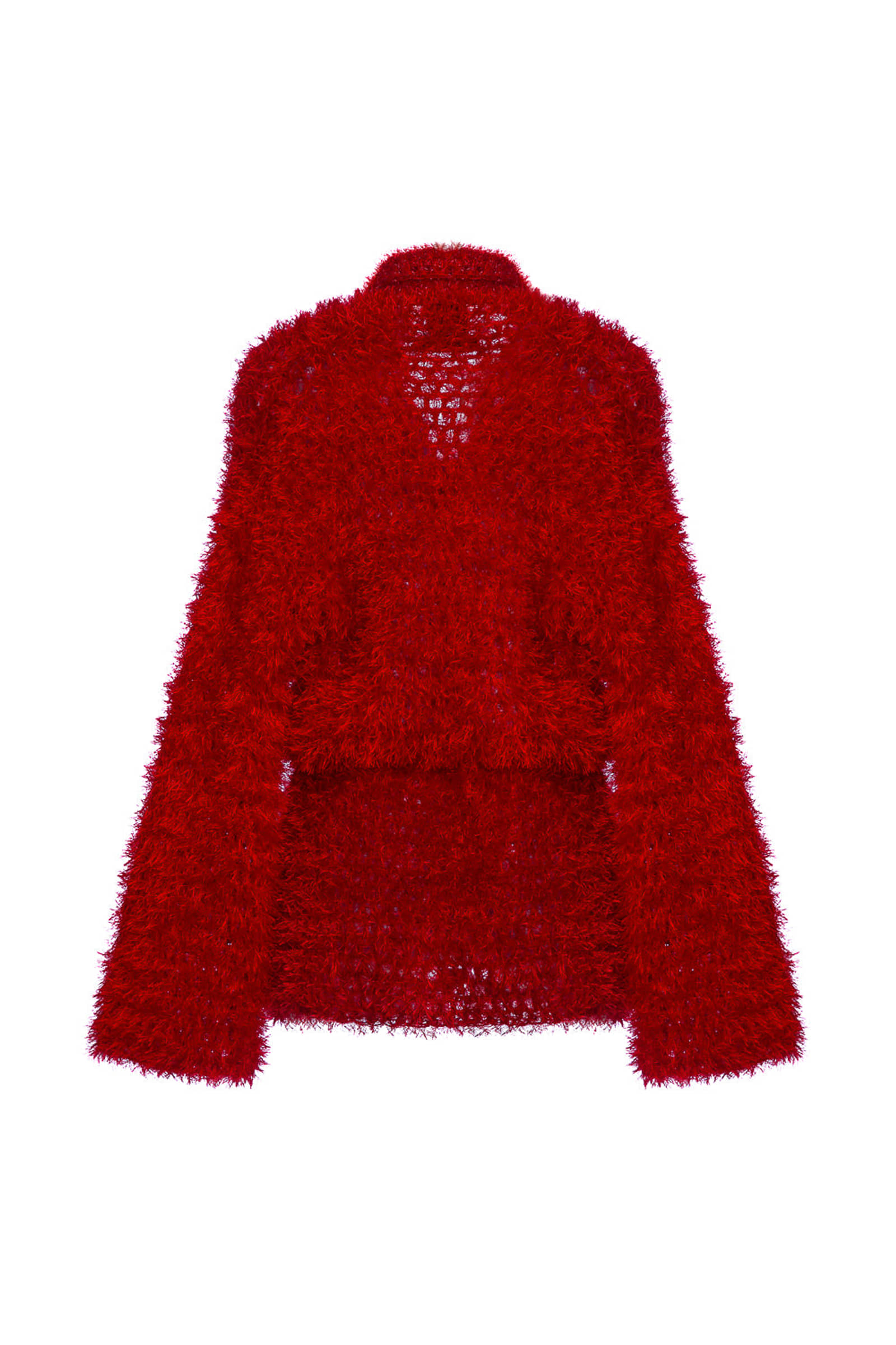 Red Monroe Handmade Knit Cardigan-Dress made by ANDREEVA