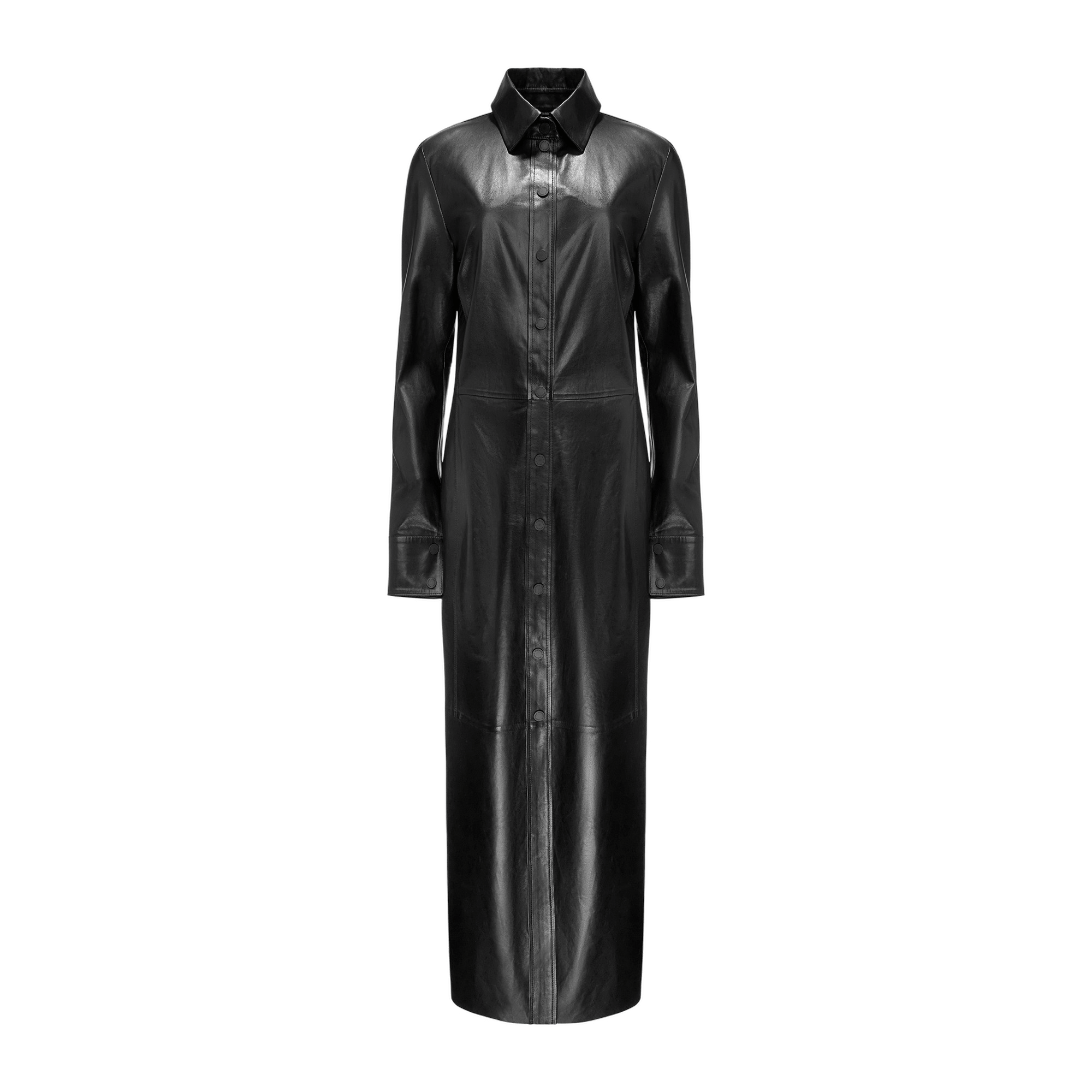 Long Fitted Leather Dress made by YAVORSKA