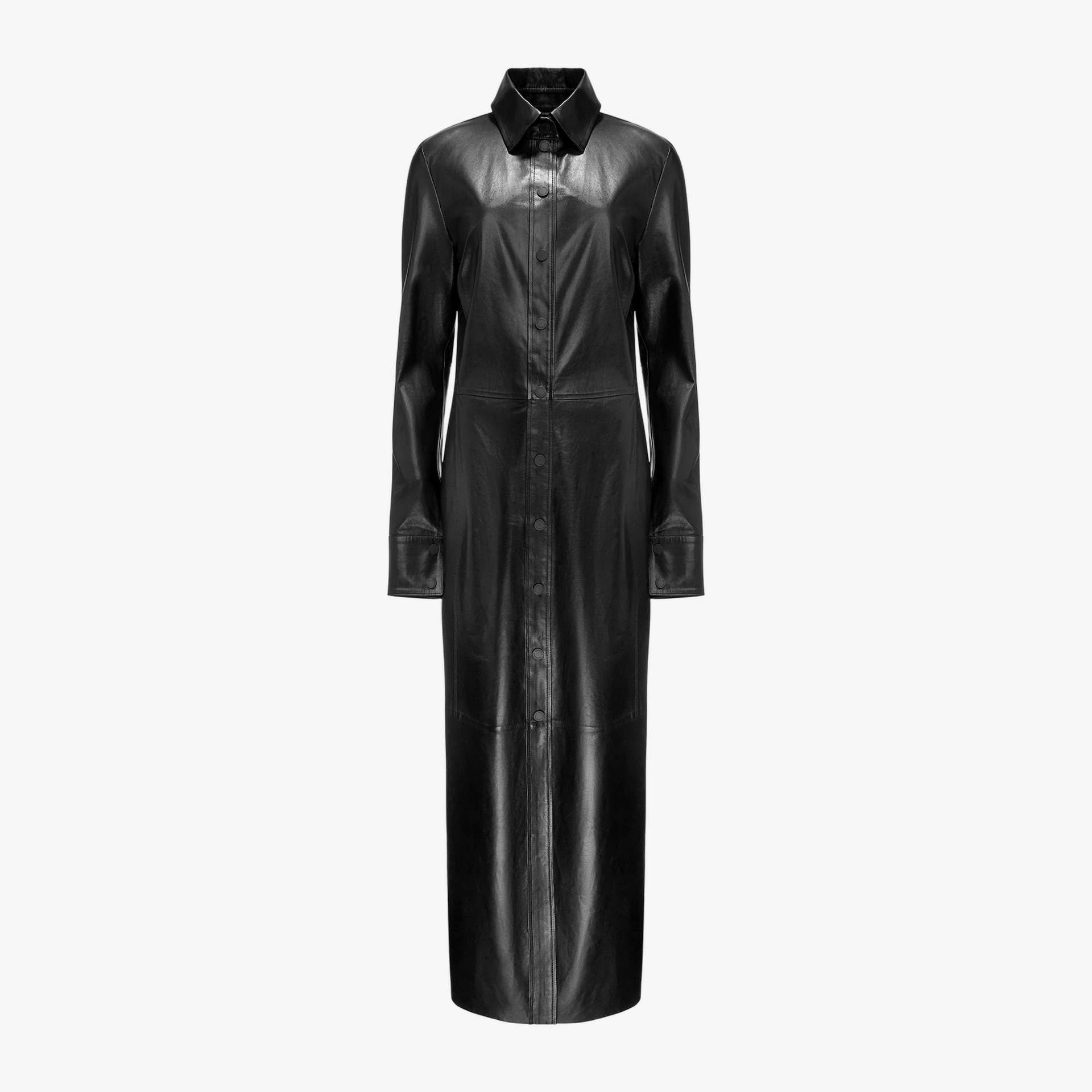 Long Fitted Leather Dress made by YAVORSKA