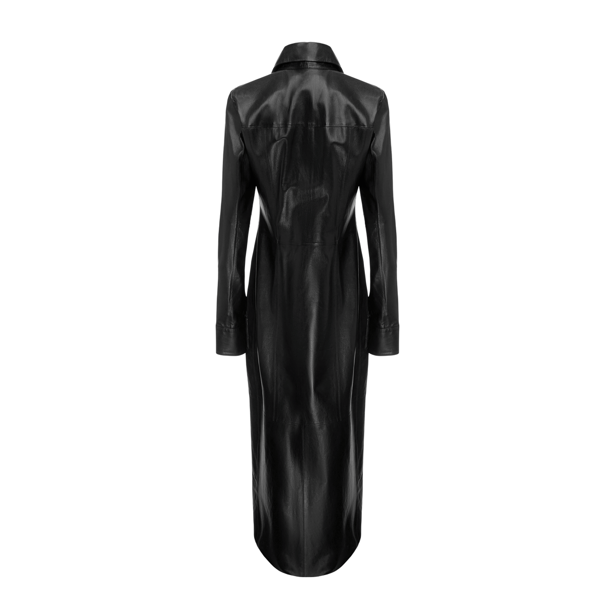 Long Fitted Leather Dress made by YAVORSKA