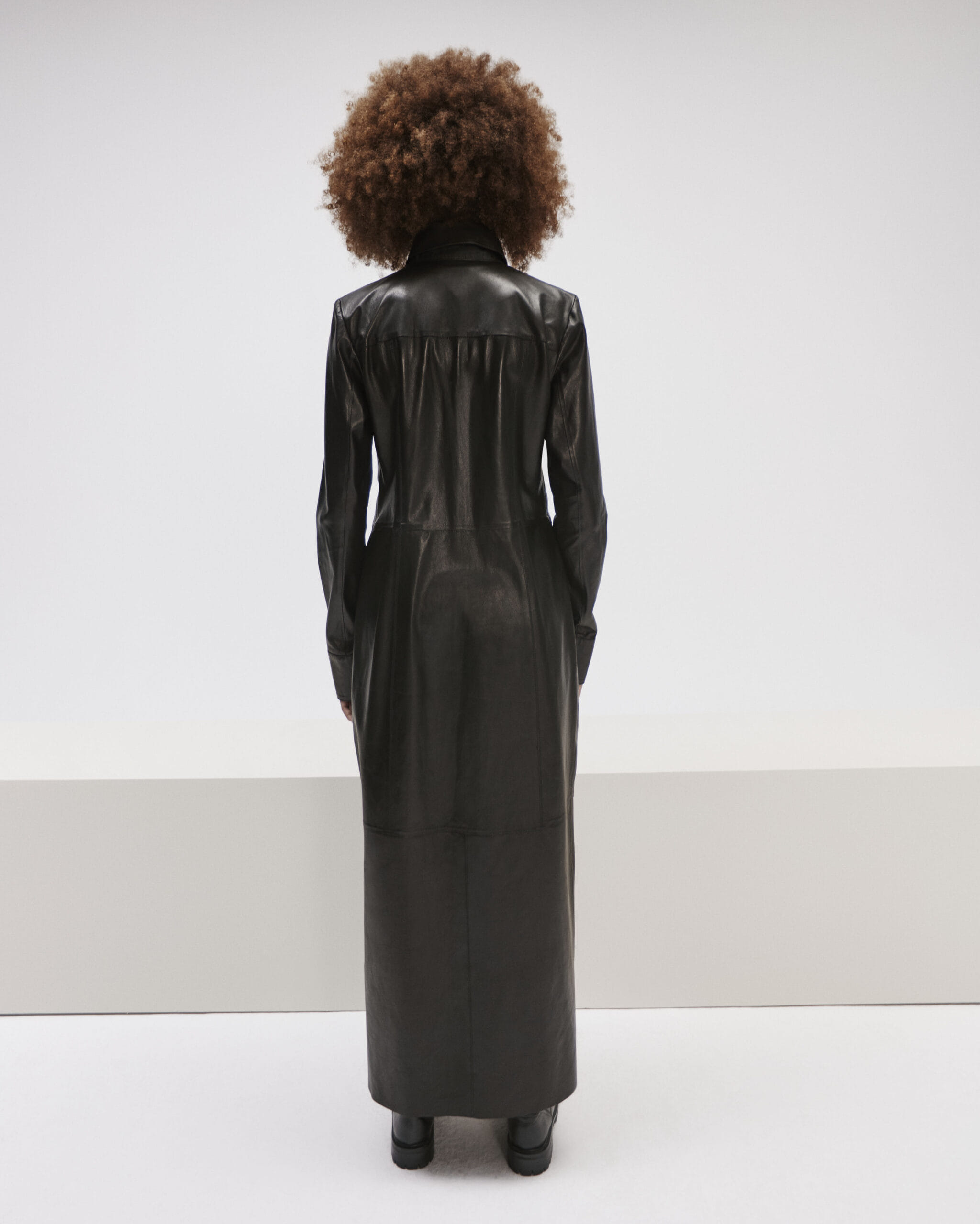 Long Fitted Leather Dress made by YAVORSKA