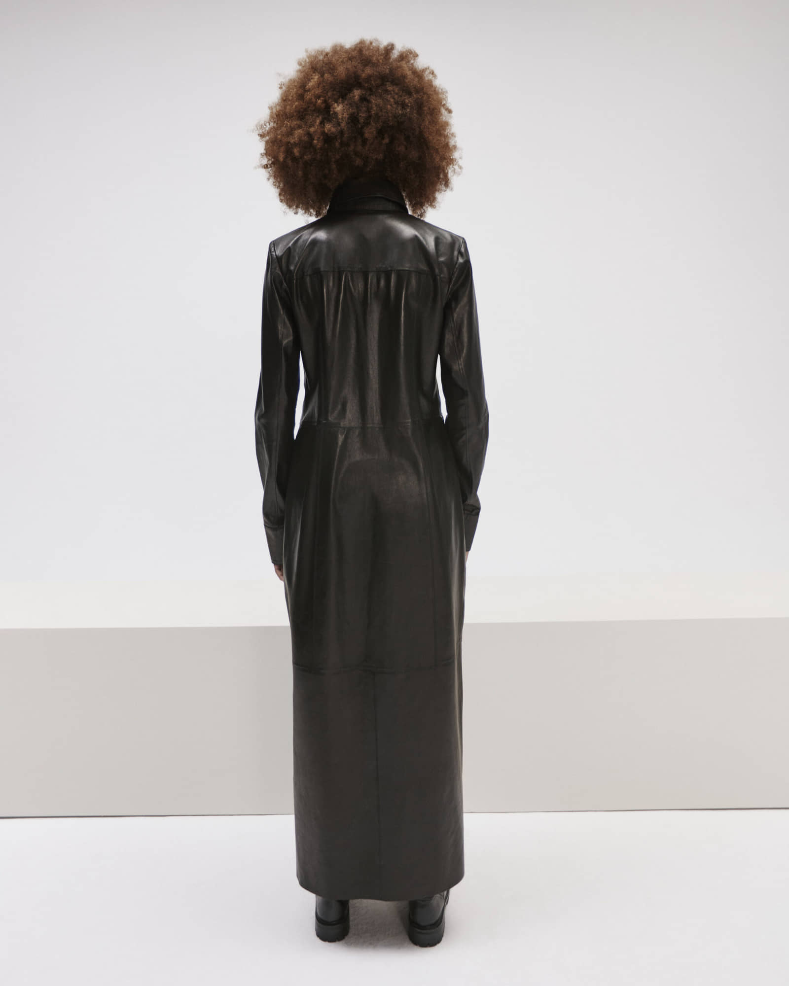 Long Fitted Leather Dress made by YAVORSKA