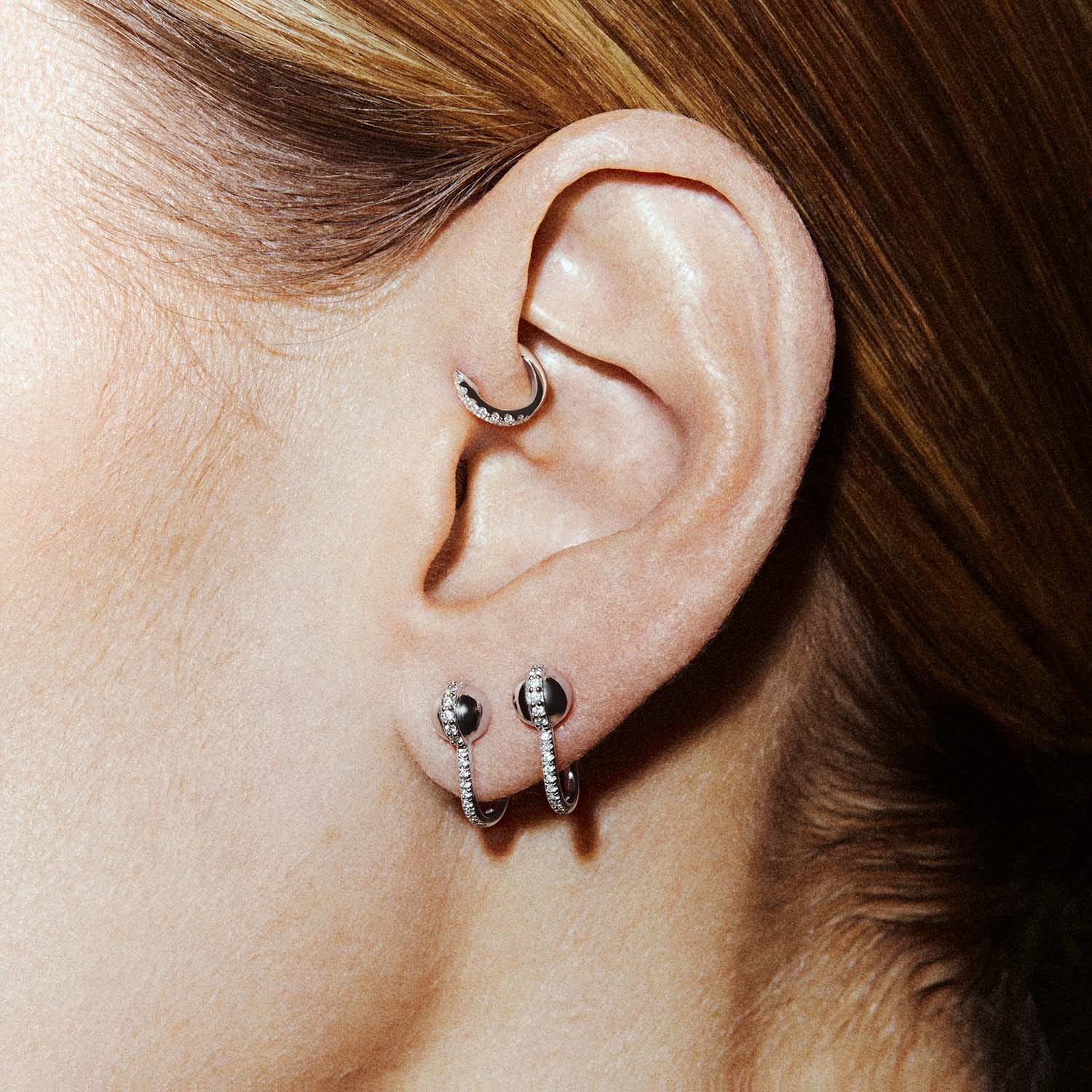 SID STUD - WHITE DIAMONDS & WHITE GOLD made by ENNUI