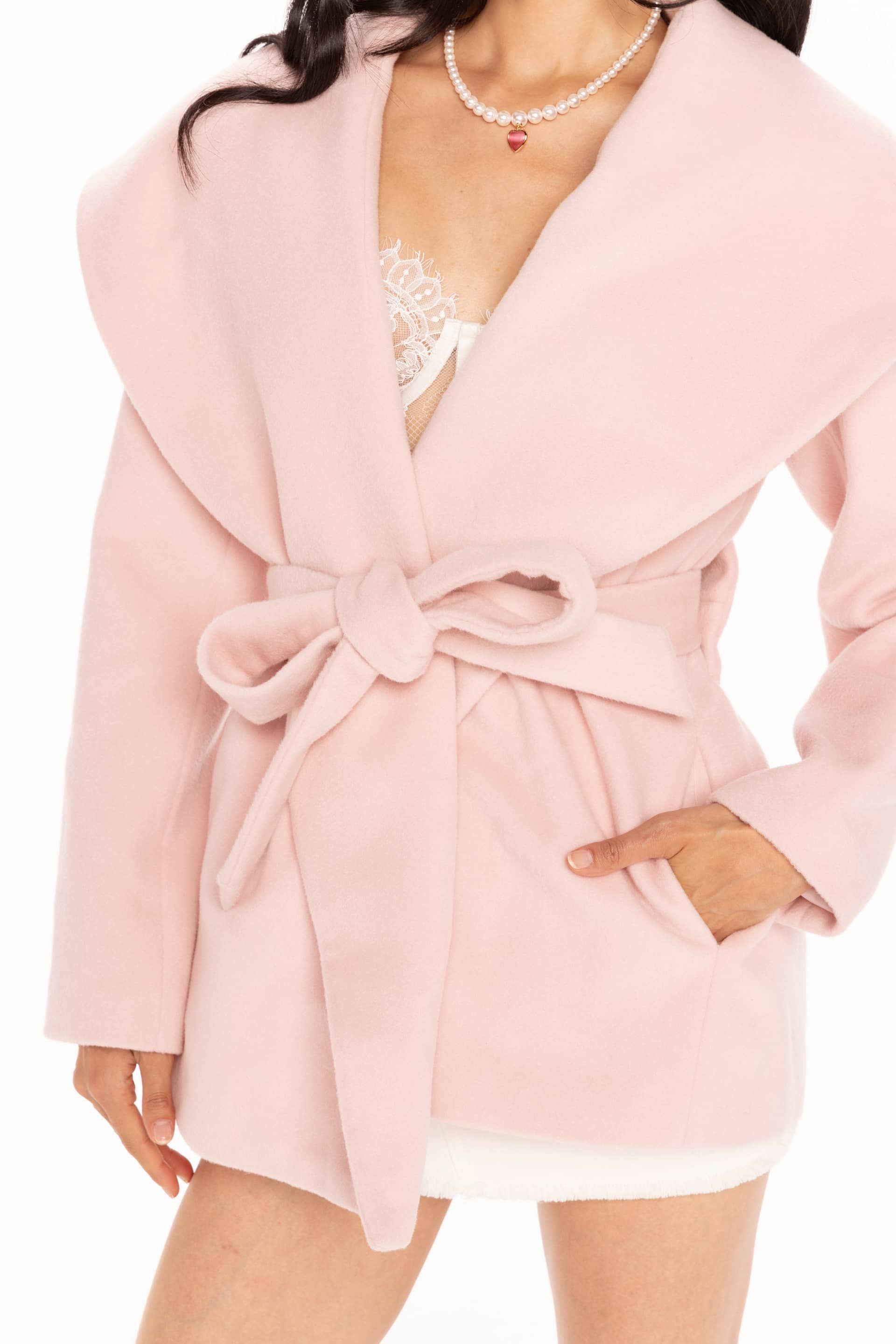 Victoria Bow Coat (Pink) made by Nana Jacqueline