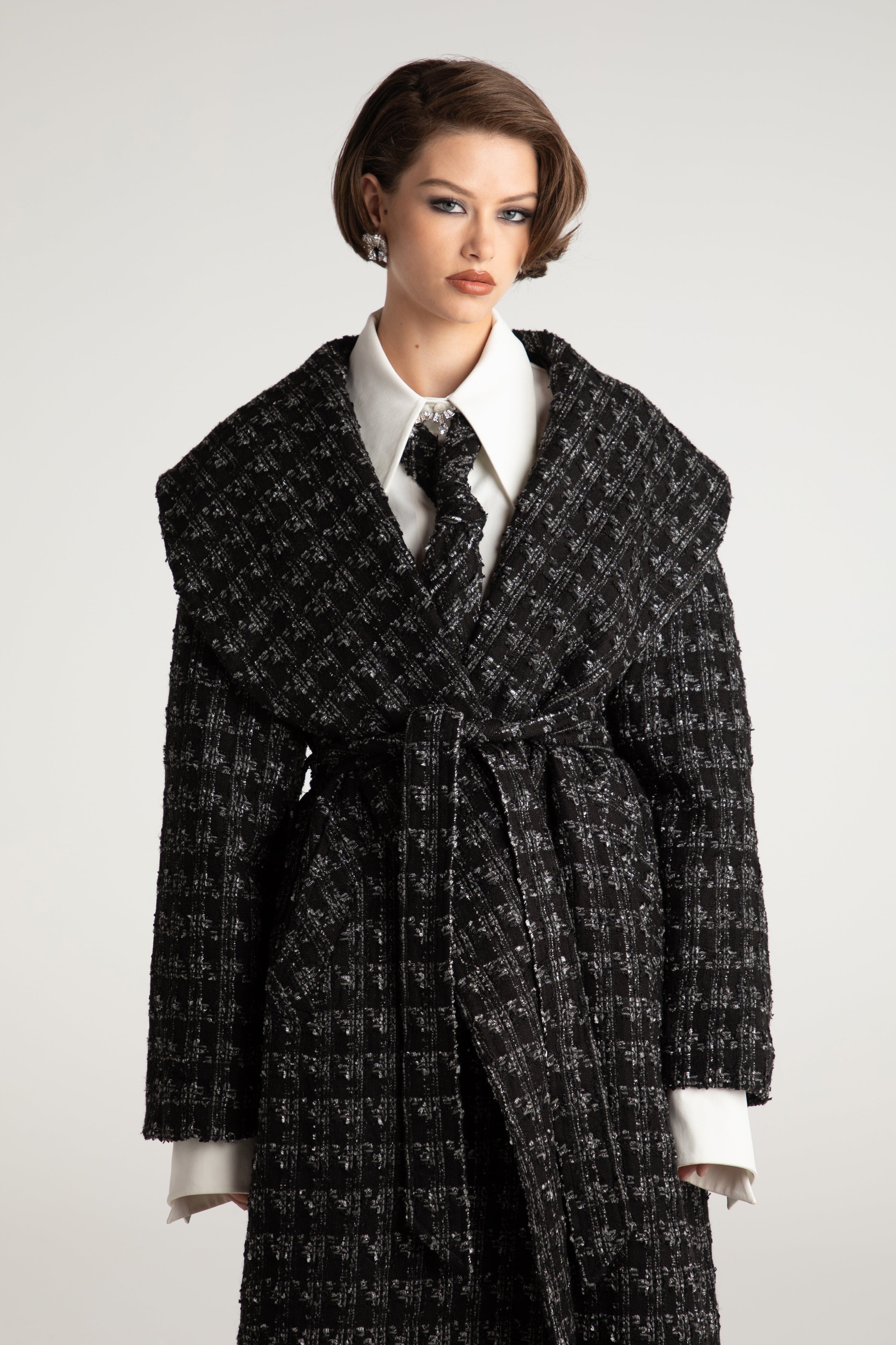 Emmeline Lapel Coat (Black) in Black made by Nana Jacqueline
