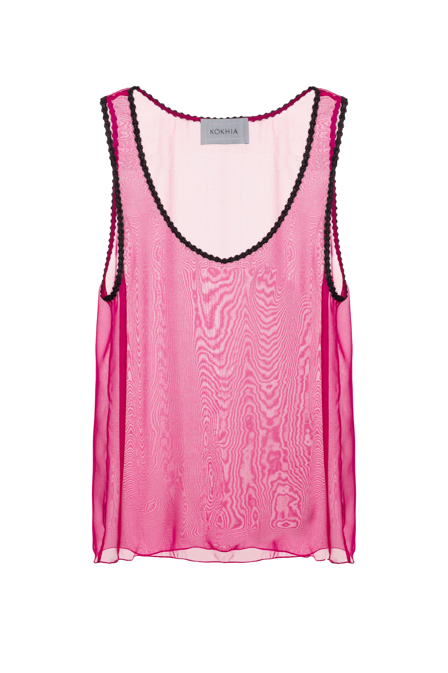 Sheer Scoop Neck Top made by Maria Kokhia