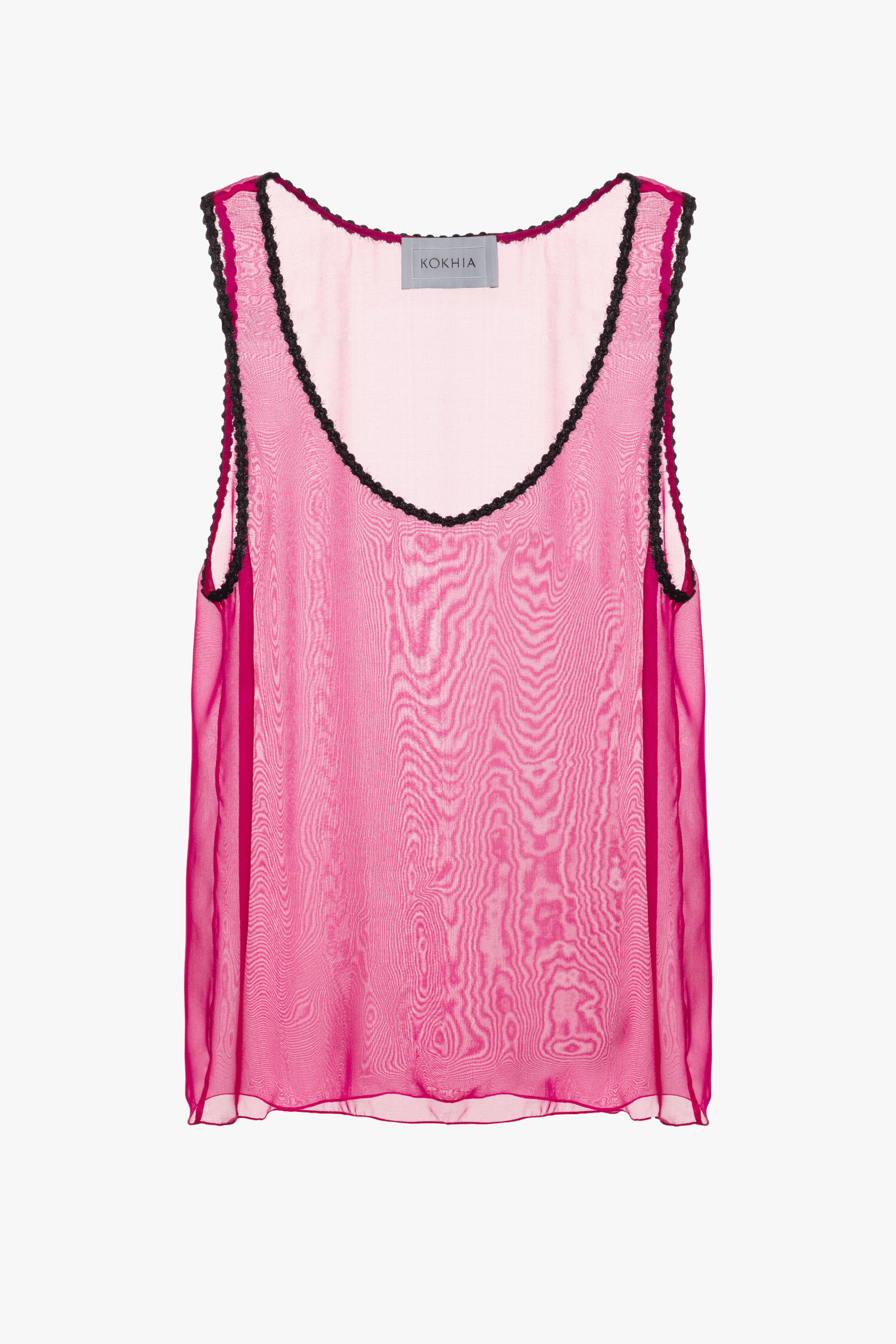 Sheer Scoop Neck Top made by Maria Kokhia