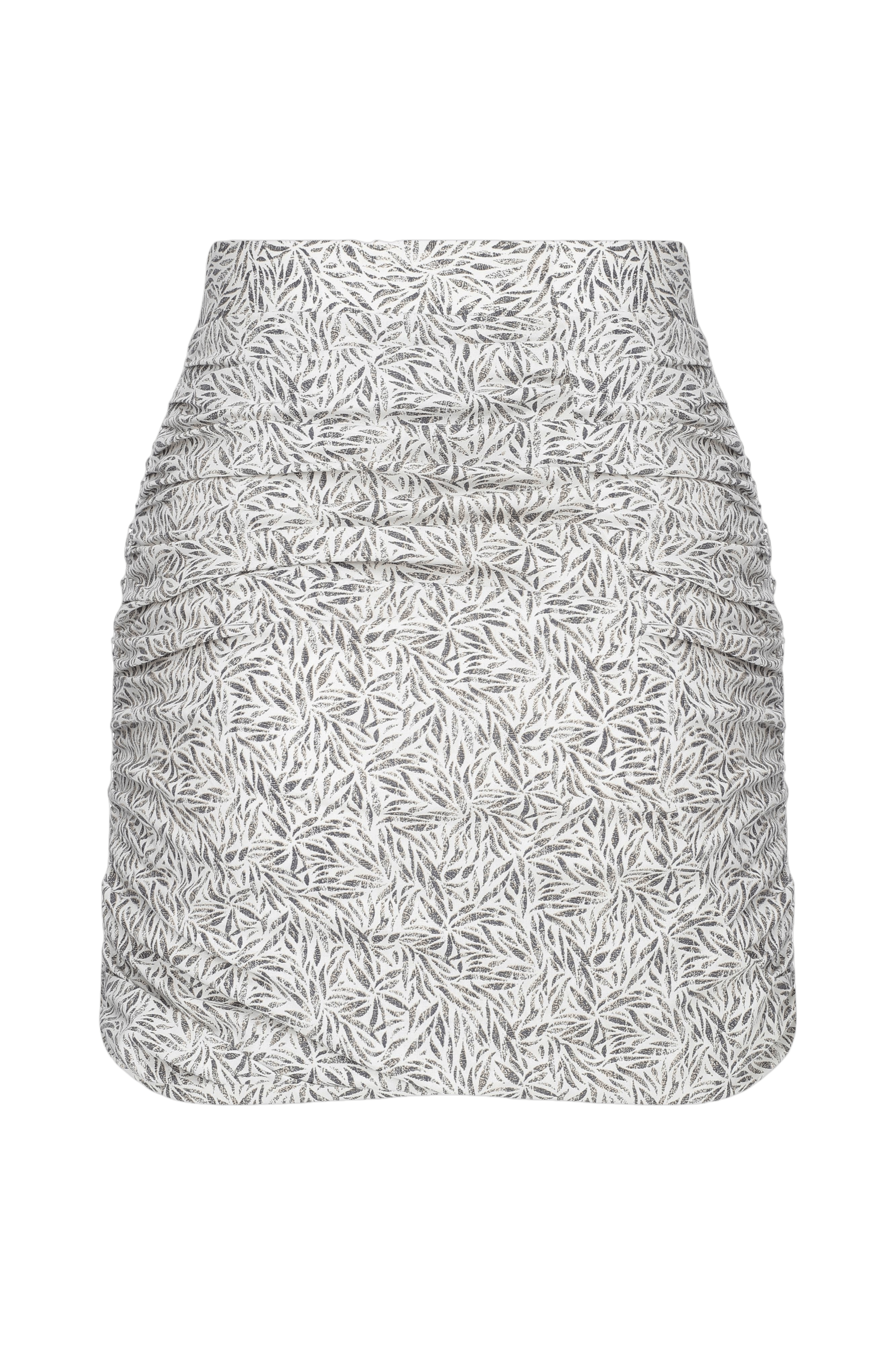 Jace Ruched Skirt White Printed made by Nazli Ceren