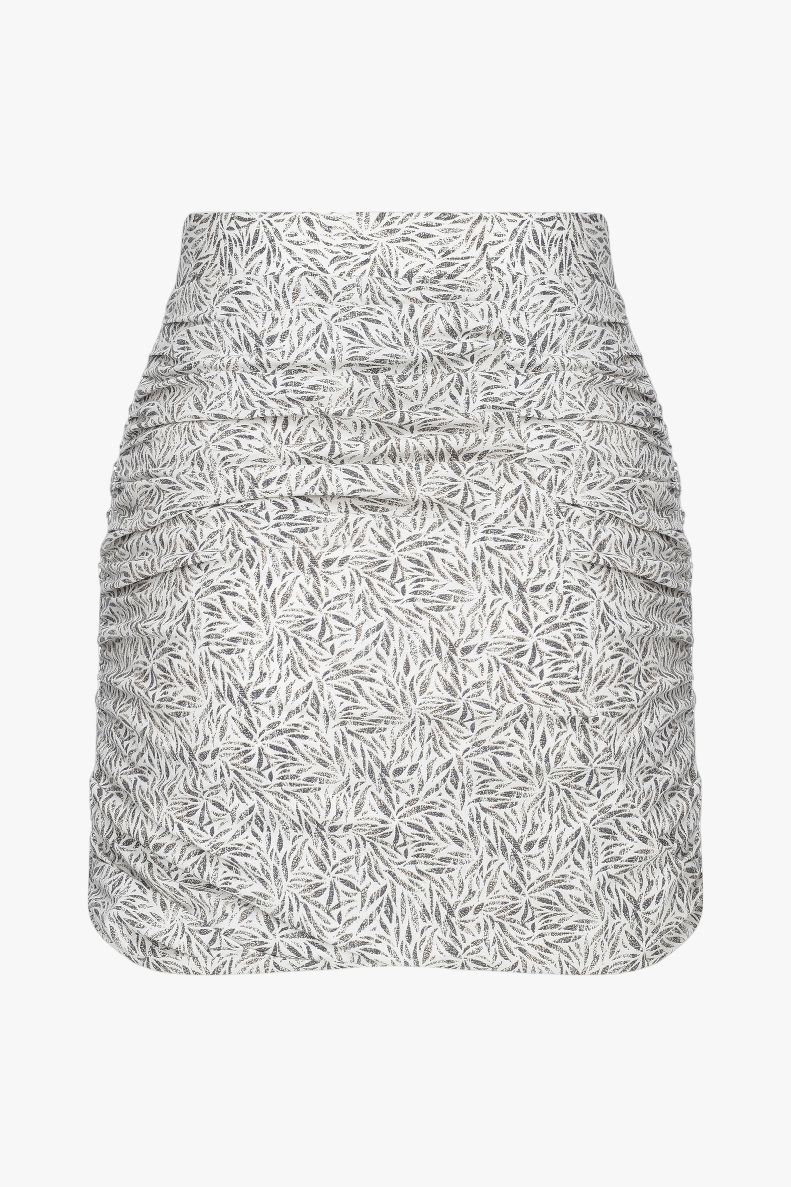Jace Ruched Skirt White Printed made by Nazli Ceren