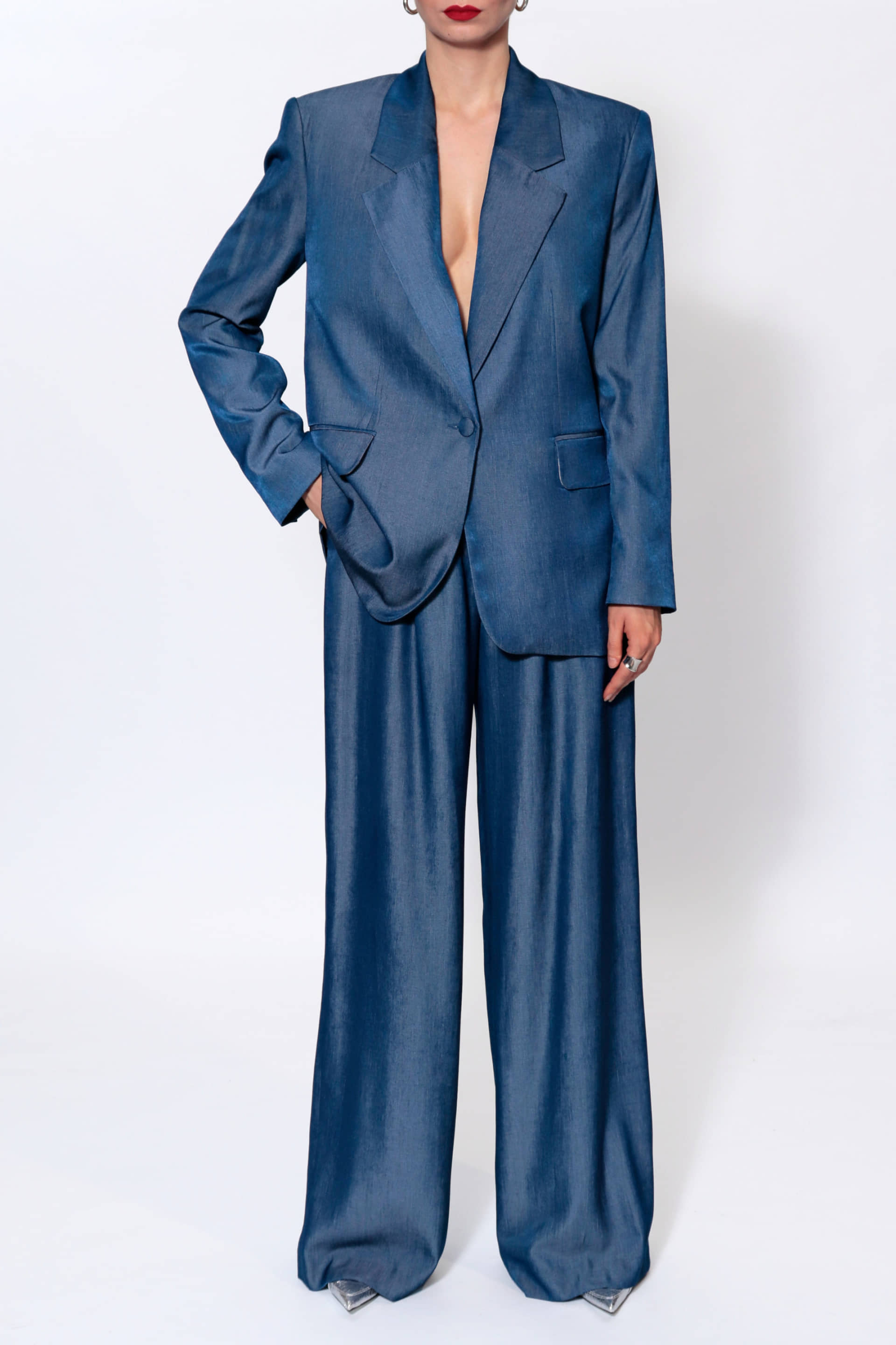 Blazer Tatiana Navy Denim made by HALEWSKI