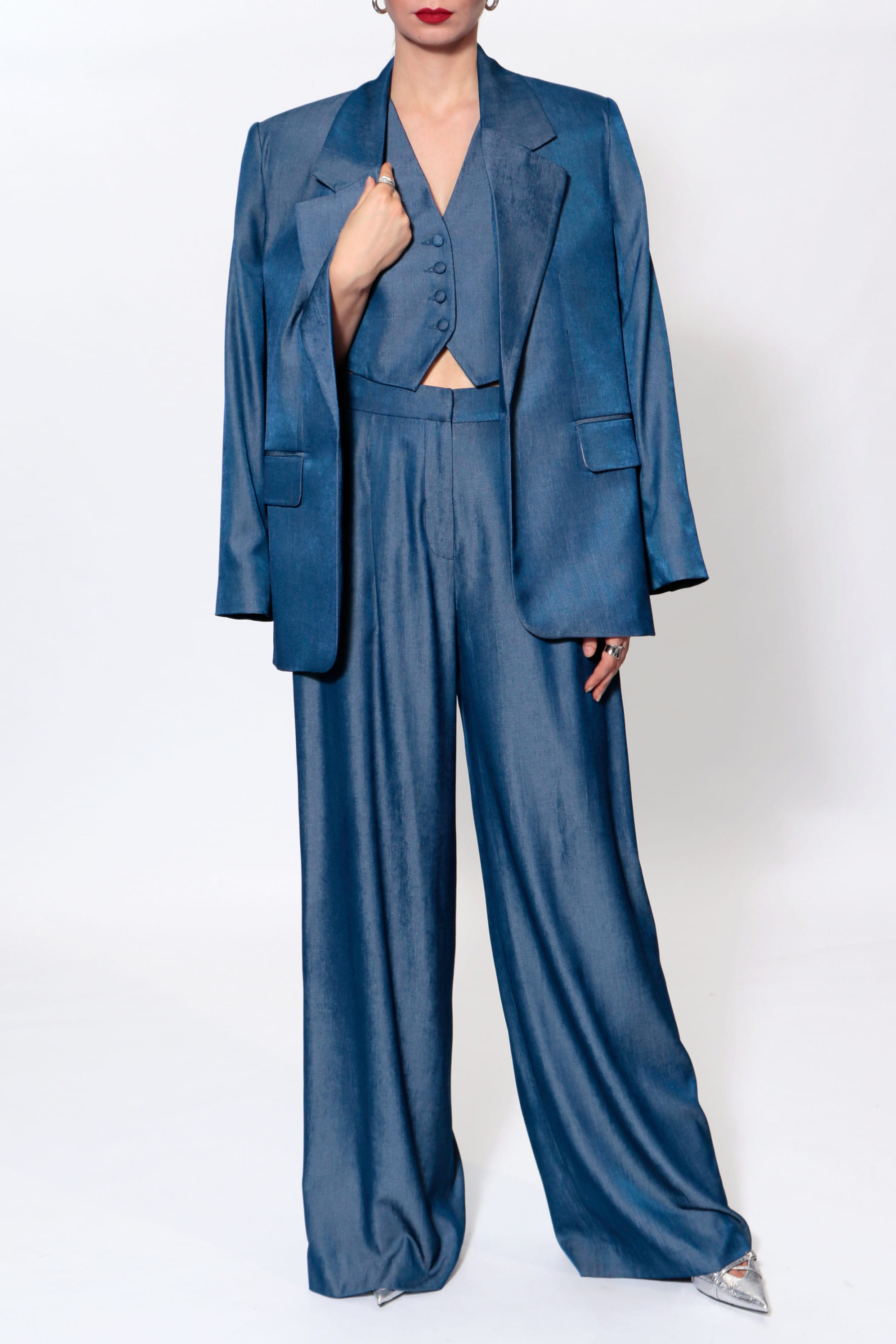 Blazer Tatiana Navy Denim made by HALEWSKI