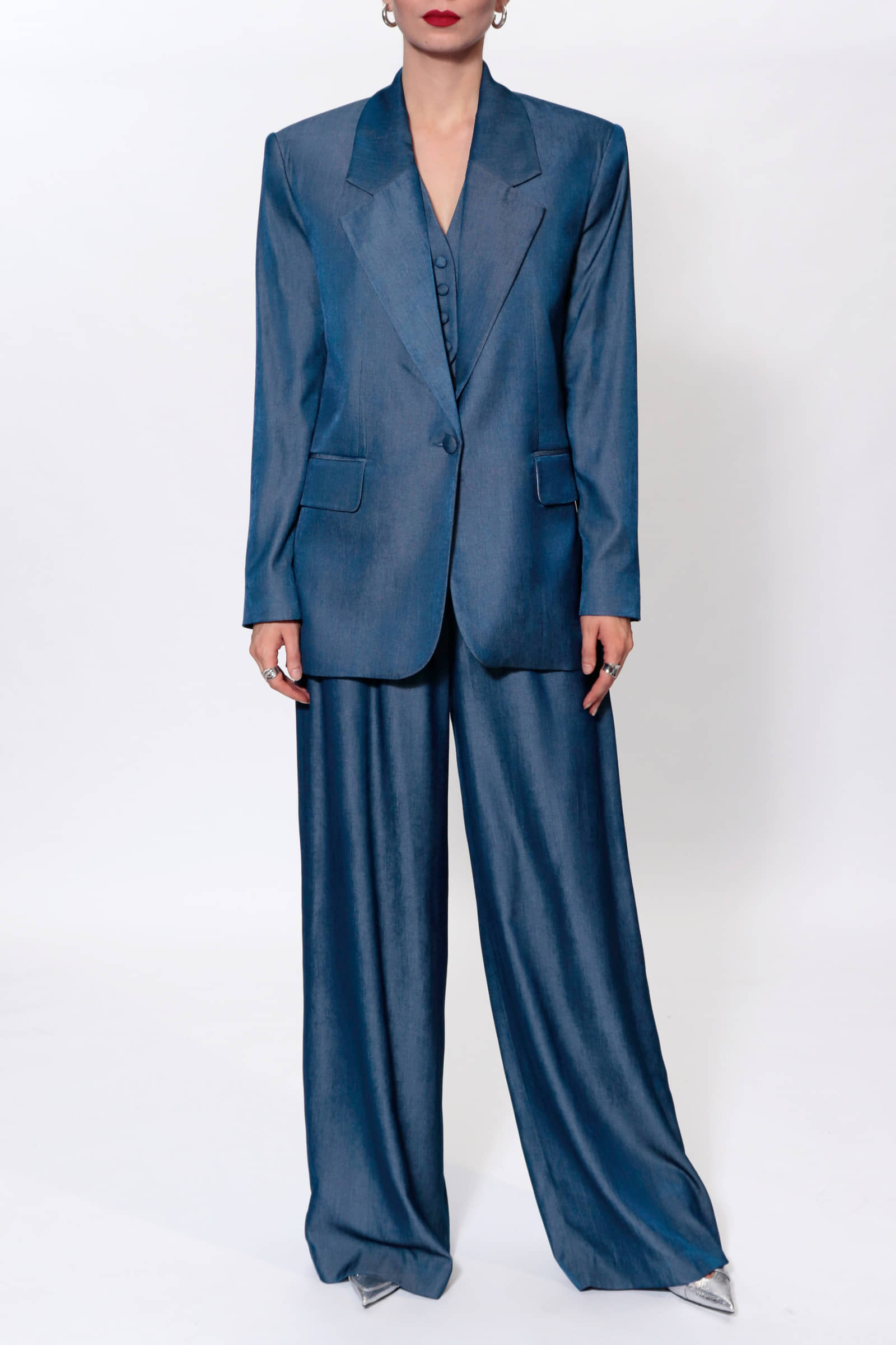 Blazer Tatiana Navy Denim made by HALEWSKI