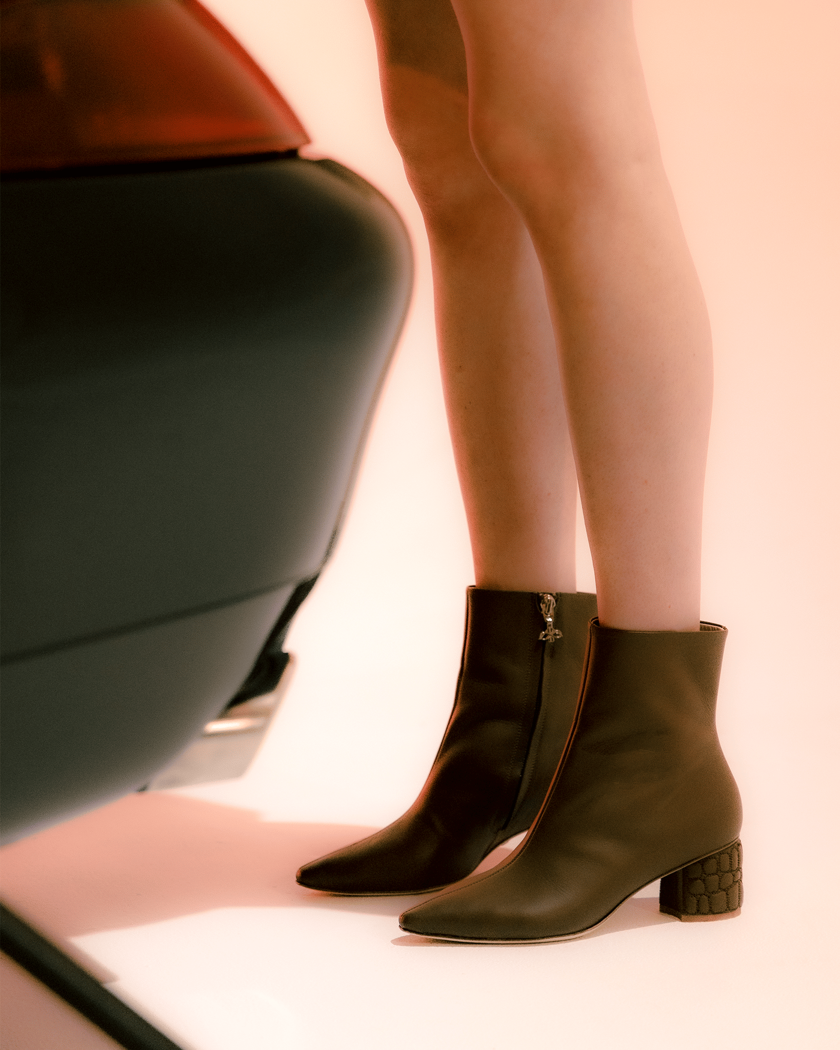 Croc Heel Boot 55 Saddle Brown in Brown made by ATANA