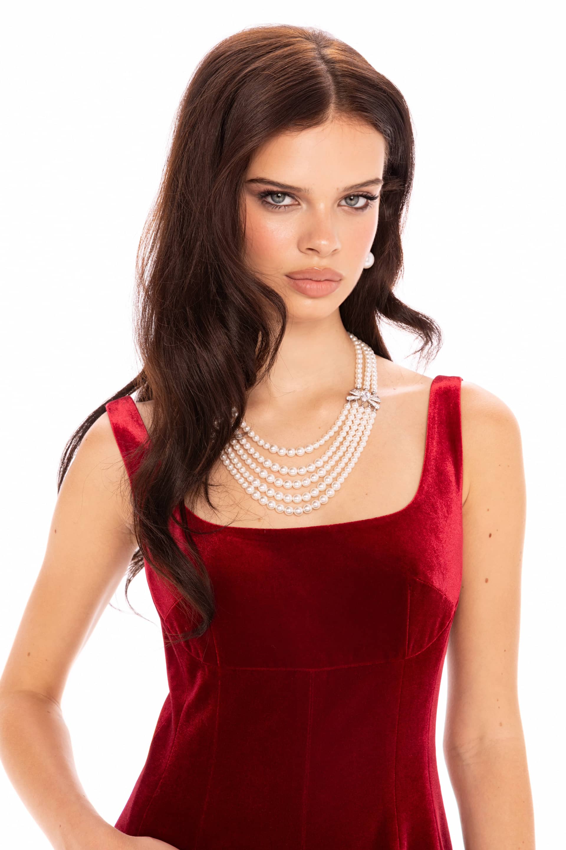 Eleanora Velvet Maxi Dress (Red) made by Nana Jacqueline